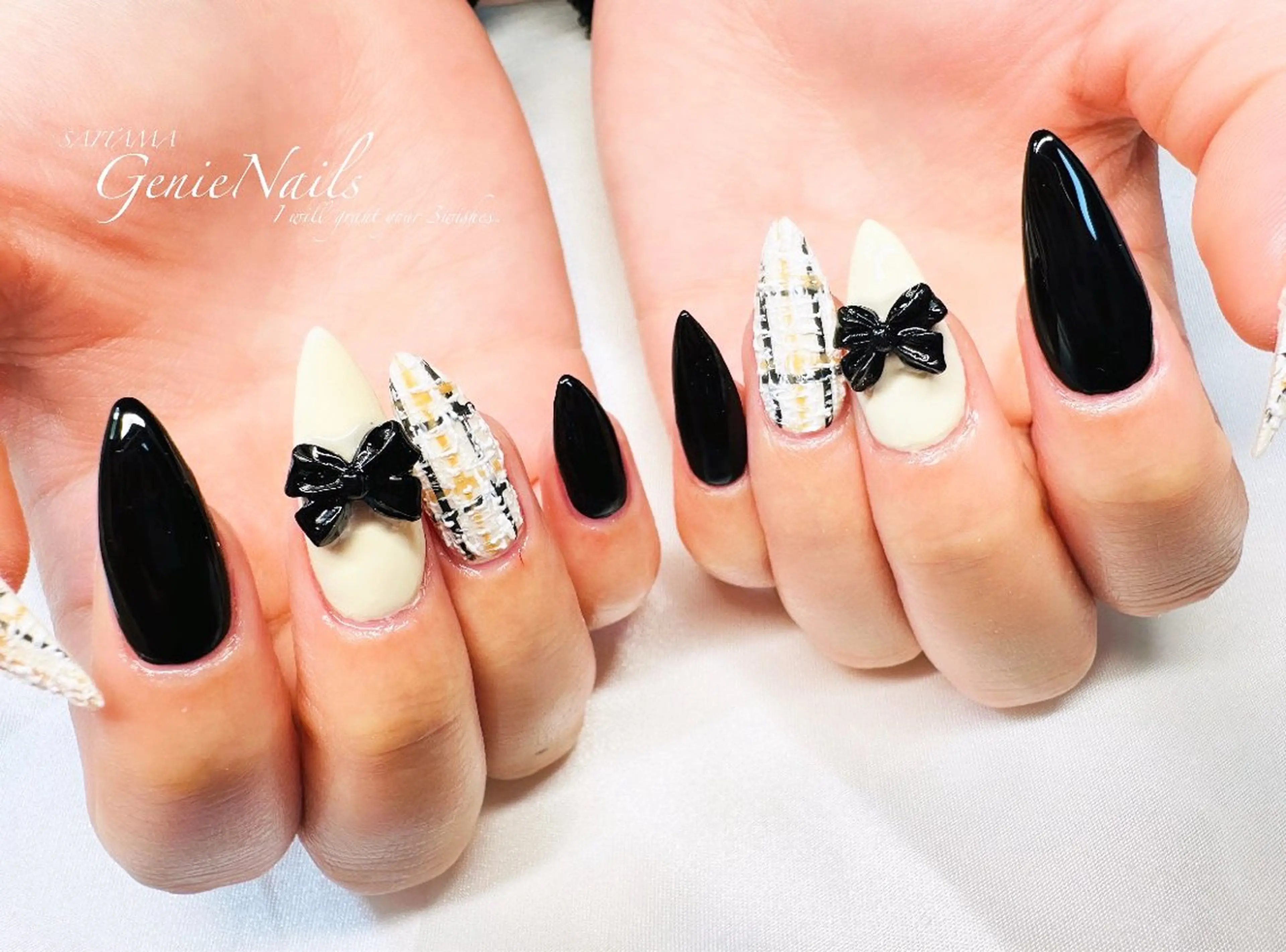 メンズ ネイル アートネイル 長さ出し 氷ネイル・うるうるネイル ロングネイル 持ち込み Genie Nailsのネイルデザイン