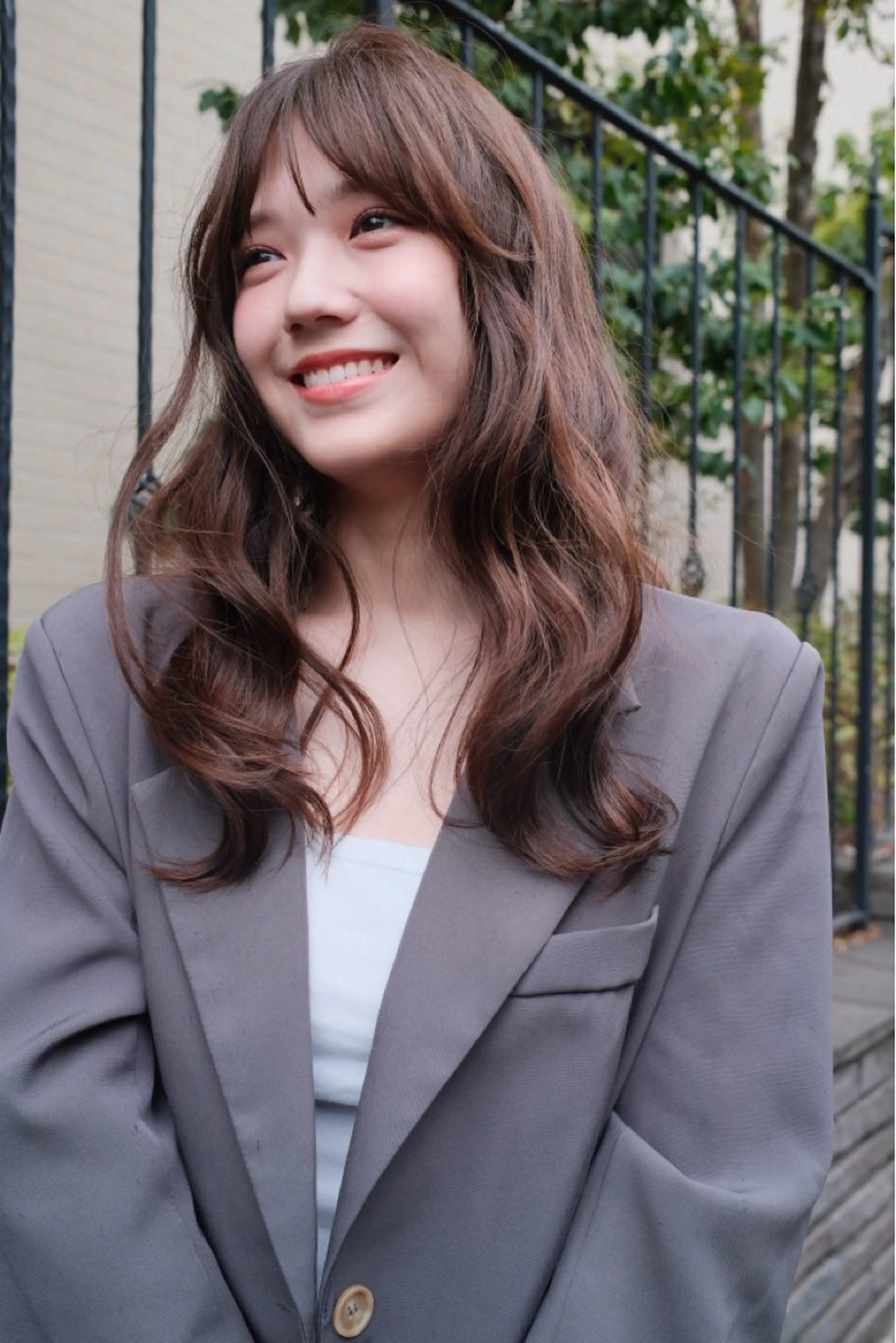 ロング ボブ レイヤーカット ロング カット パーマ 【お洒落パーマ】 Elme　肥塚康汰郎のヘアスタイル