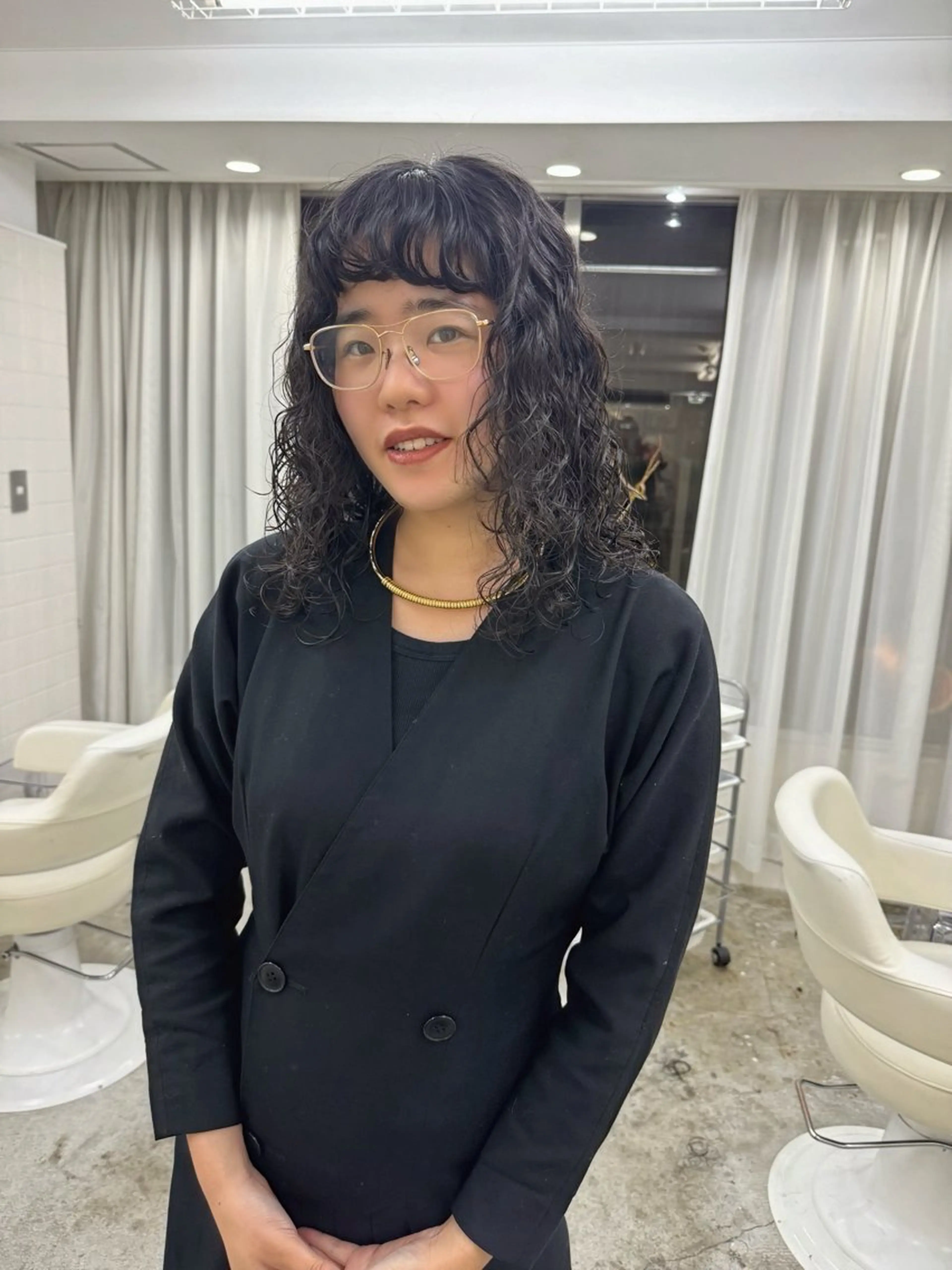 セミロング パーマ カット パーマ 繭所属・こはる／ハードパーマ /癖毛風パーマ🧃のヘアスタイル