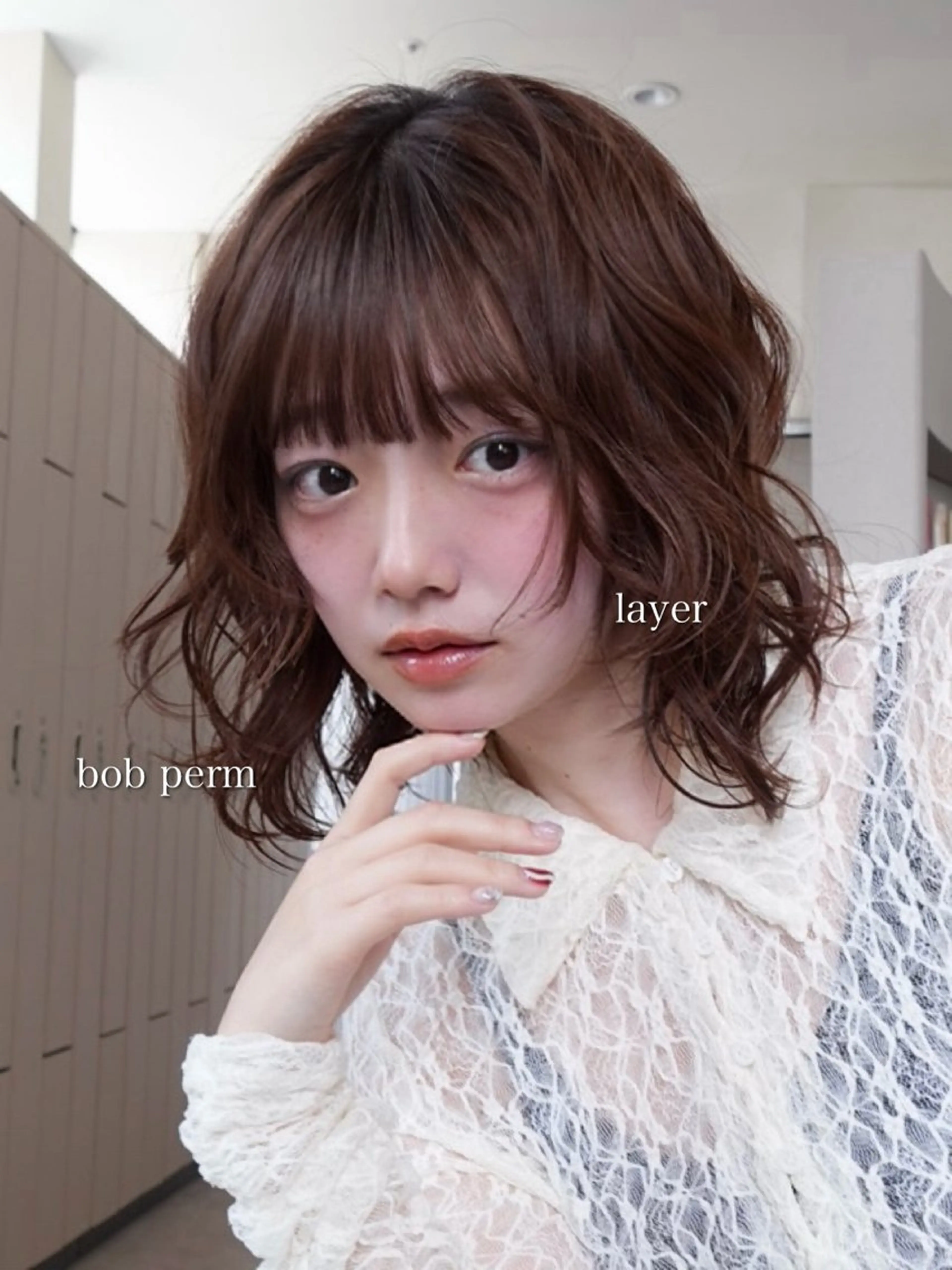 ショート パーマ ボブ レイヤーカット パーマモデル募集中 Unami 太田英寿のヘアスタイル