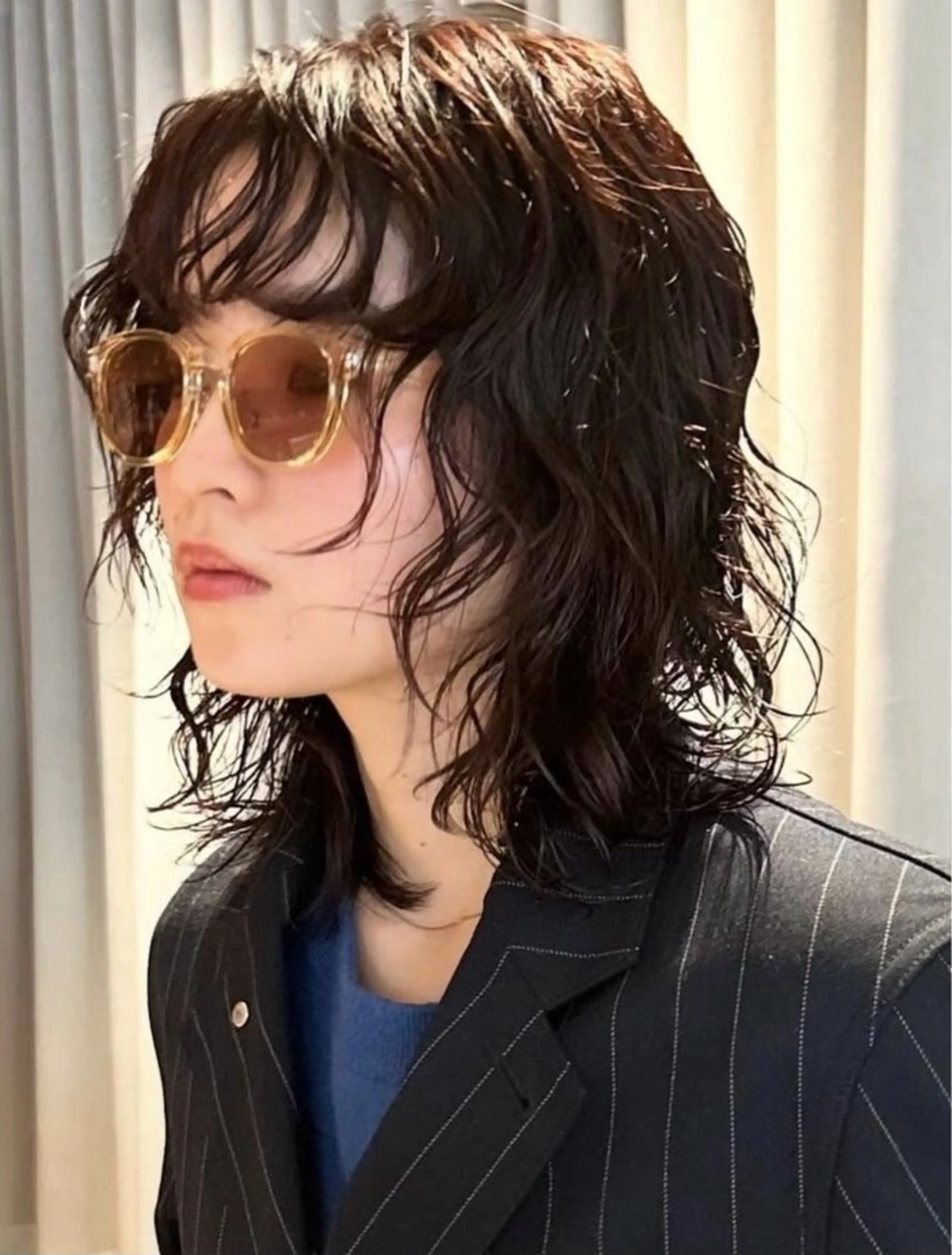 ミディアム カット パーマ トリートメント メンズ、レディース パーマ/松野和志のヘアスタイル