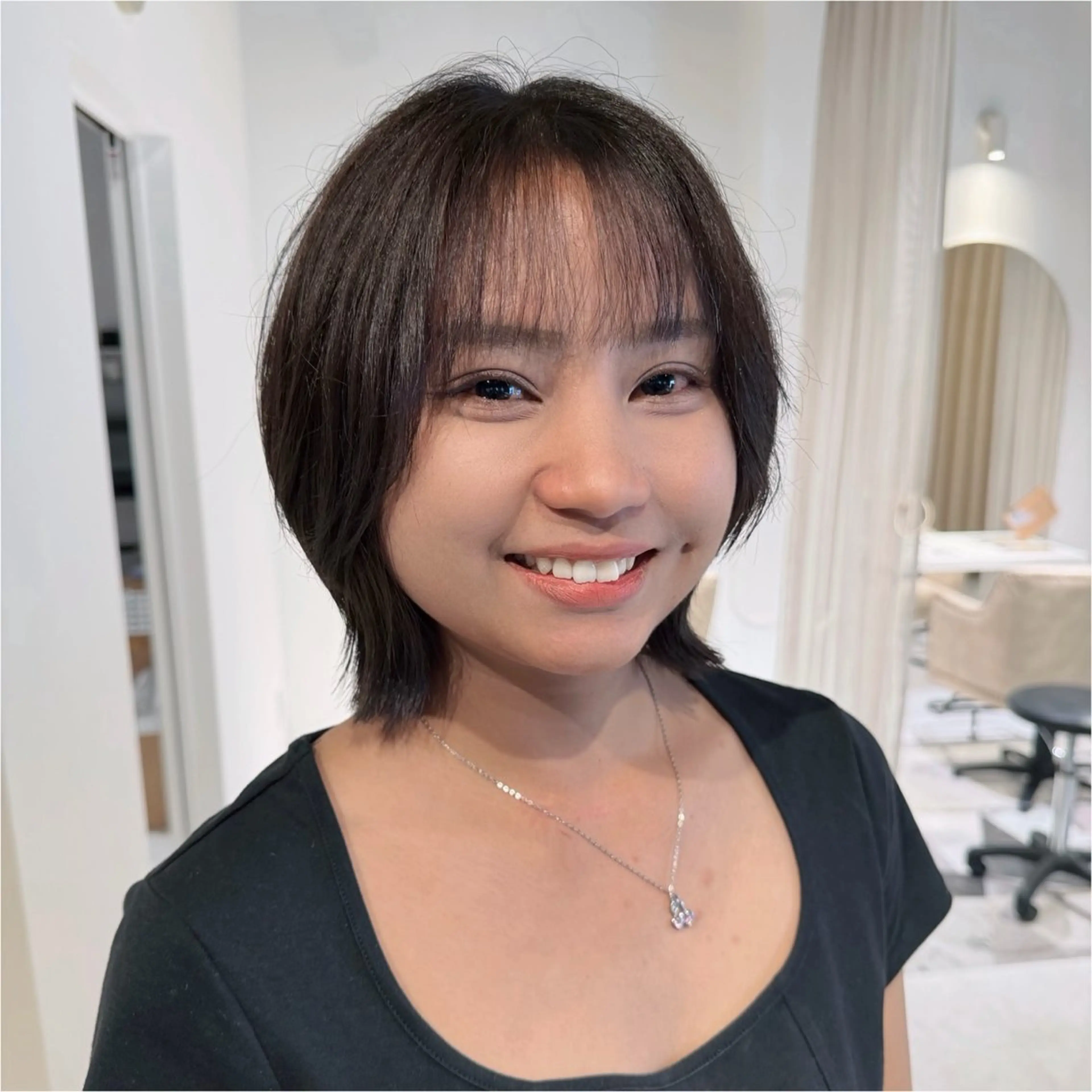 ショート ショートボブ ボブ くびれヘア 韓国風ヘア ショートヘア カット balance.三宅 星哉のヘアスタイル