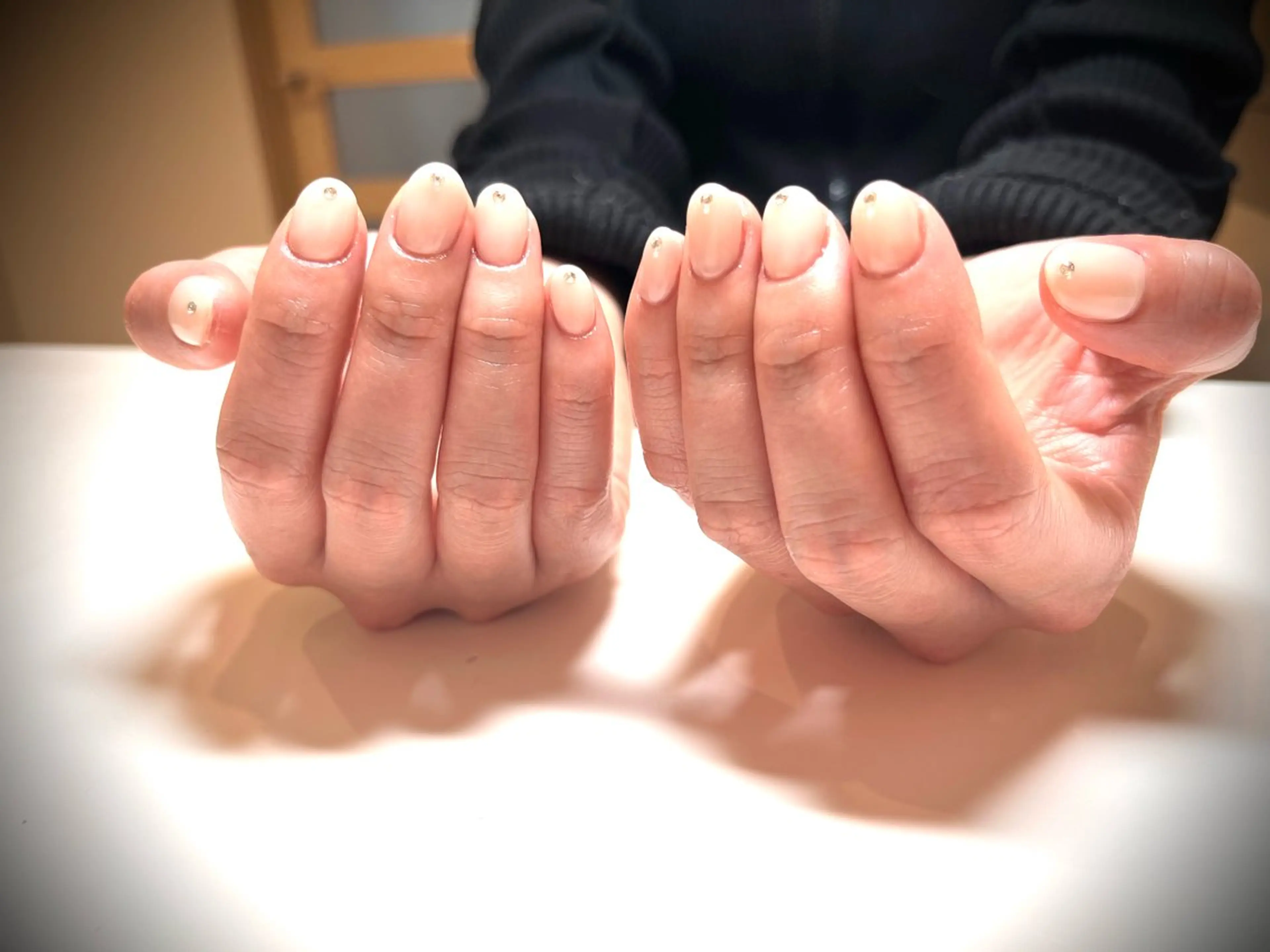 ネイル 桜ネイル ジェルネイル グリーン ワンカラーネイル ピンク himitsu kichiのネイルデザイン