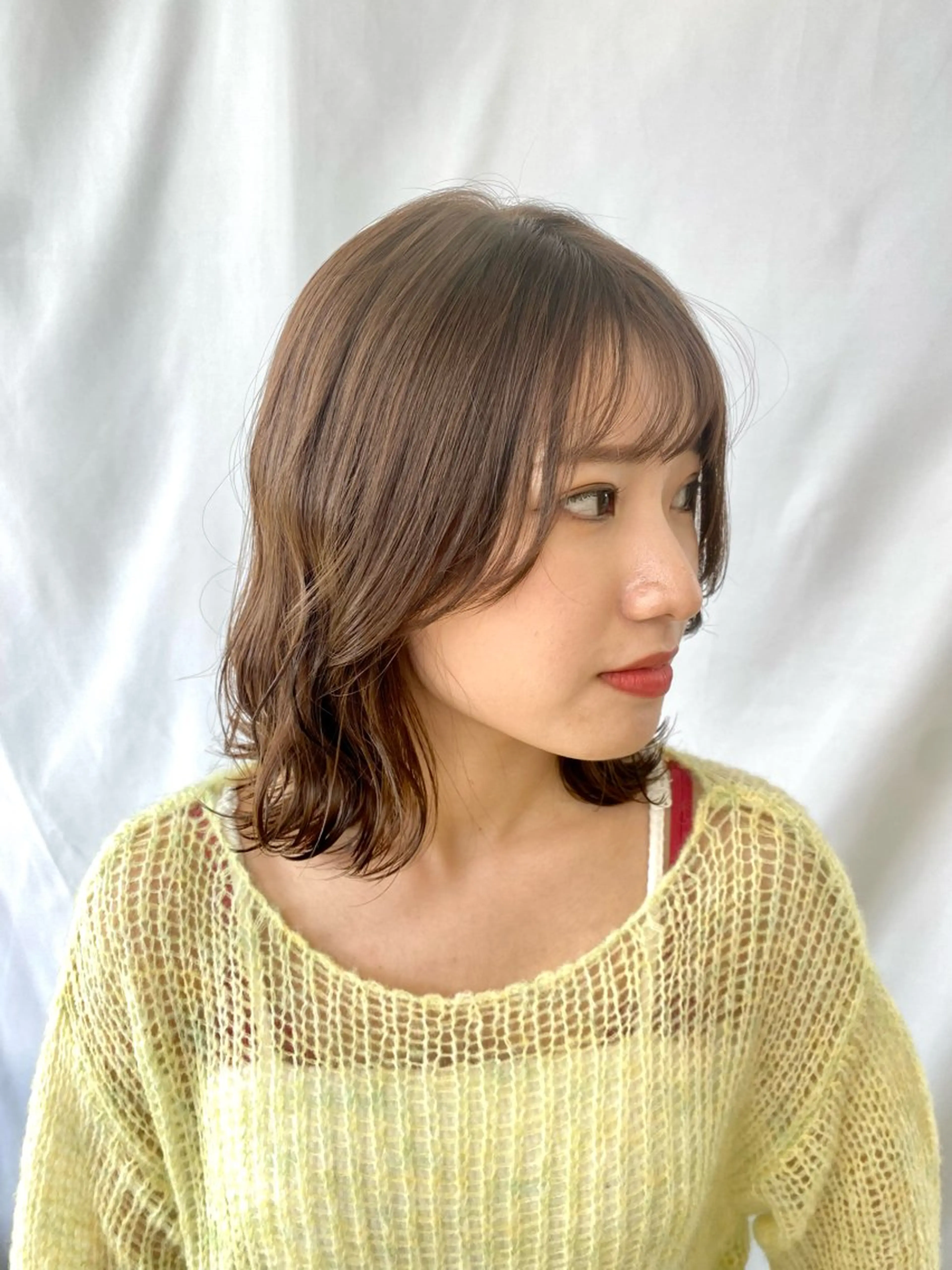 ミディアム カラー ベージュカラー カット ヘアカラー トリートメント 鹿児島 聖来のヘアスタイル