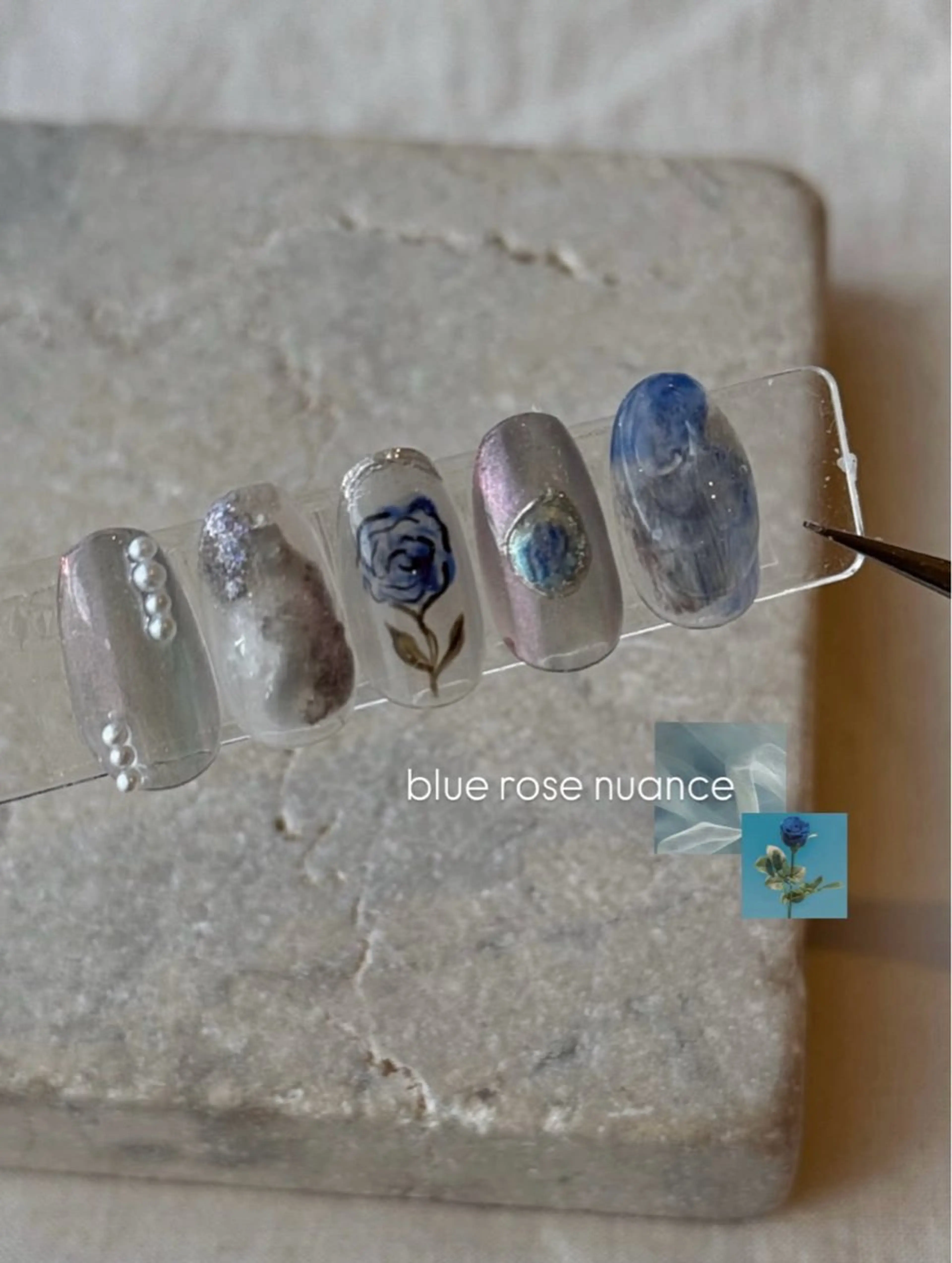 ネイル ブルー ニュアンスネイル パラジェルプレミアムサロン　SINCE所属・HONAMI パラジェル専門店のネイルデザイン