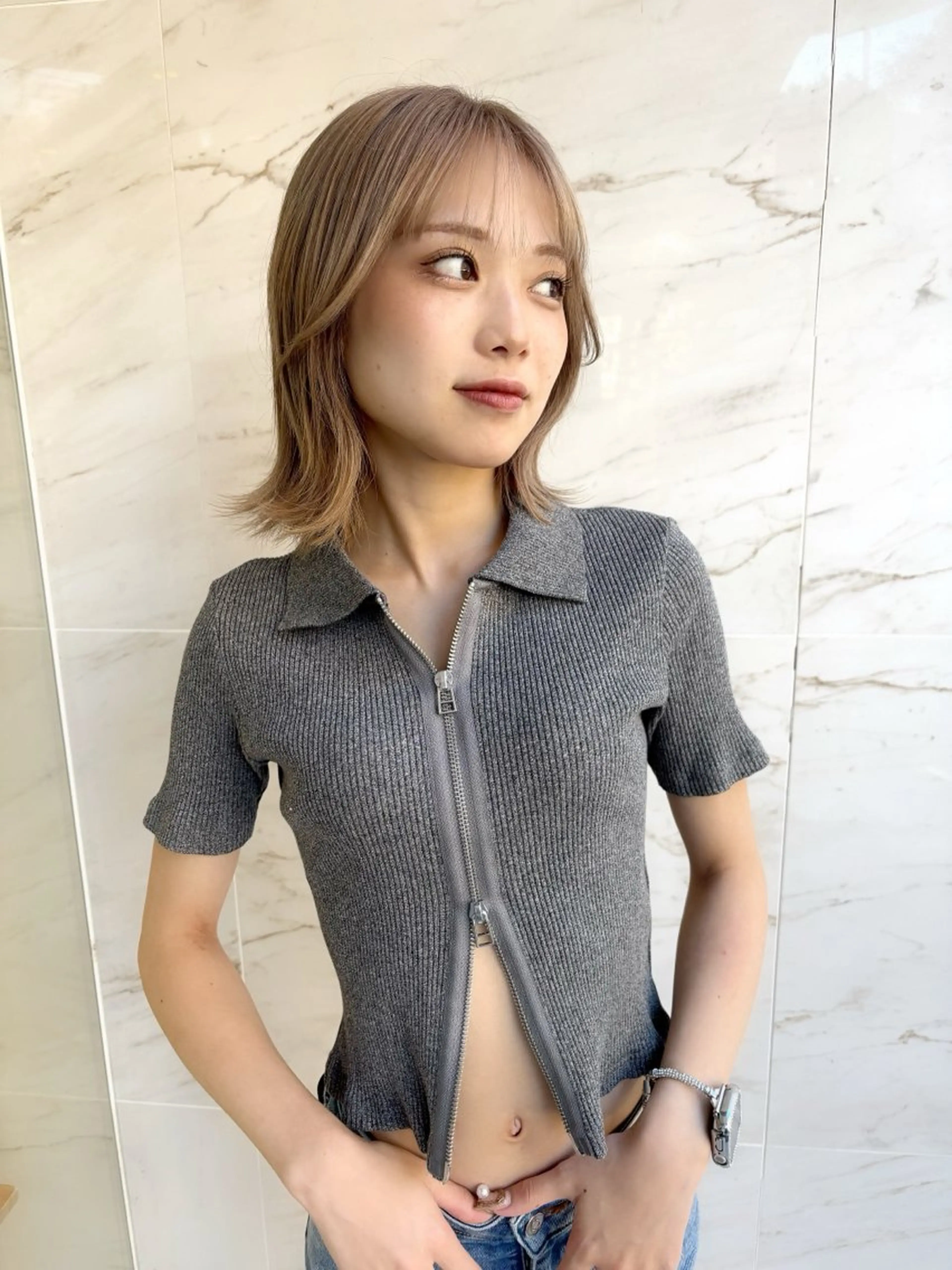 ミディアム カット ヘアカラー トリートメント エクステ/ブリーチ 緑地公園店長浦岡のヘアスタイル