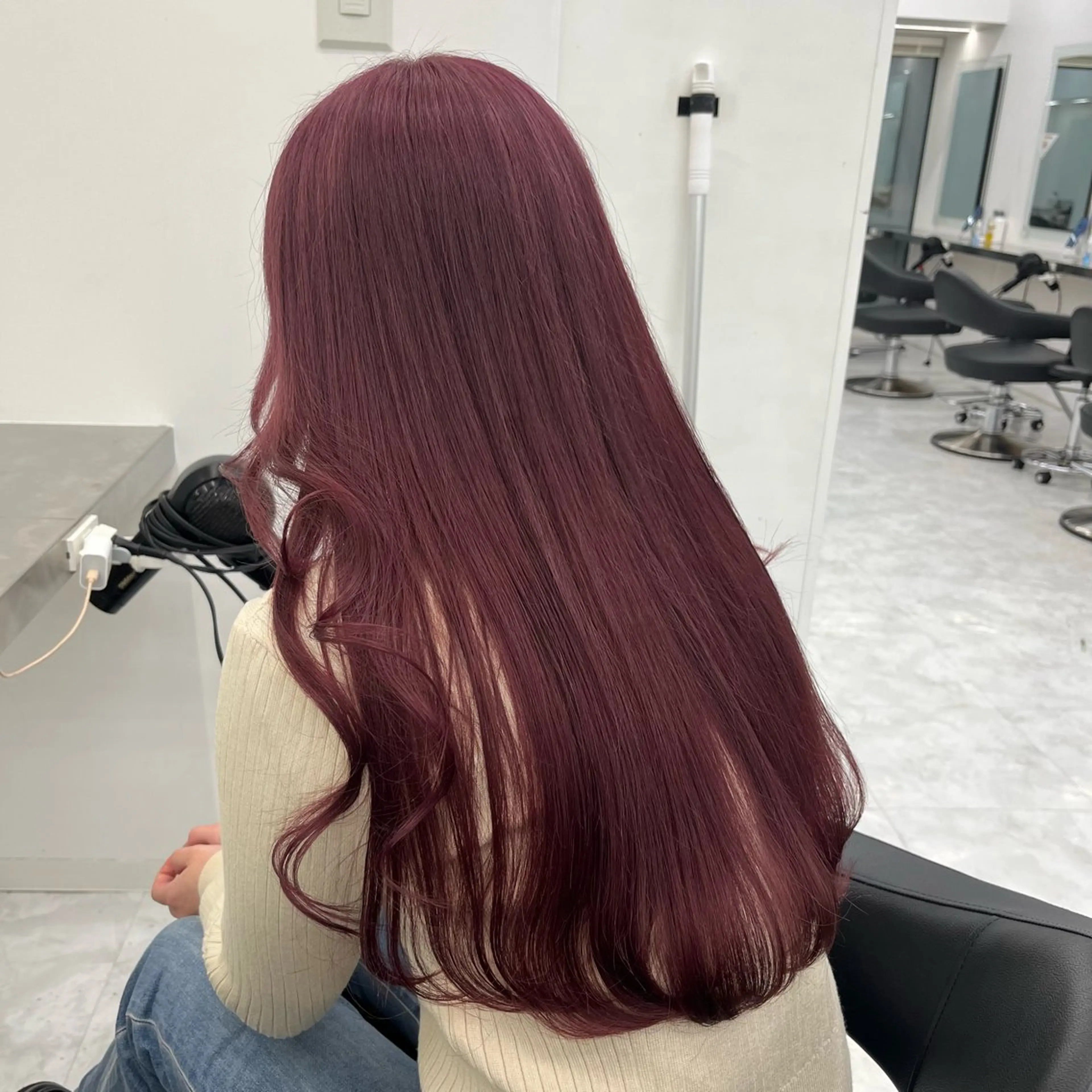 ロング ヘアカラー トリートメント ヘッドスパ 💗韓国暖色ヘア NO.1💗🪽のヘアスタイル