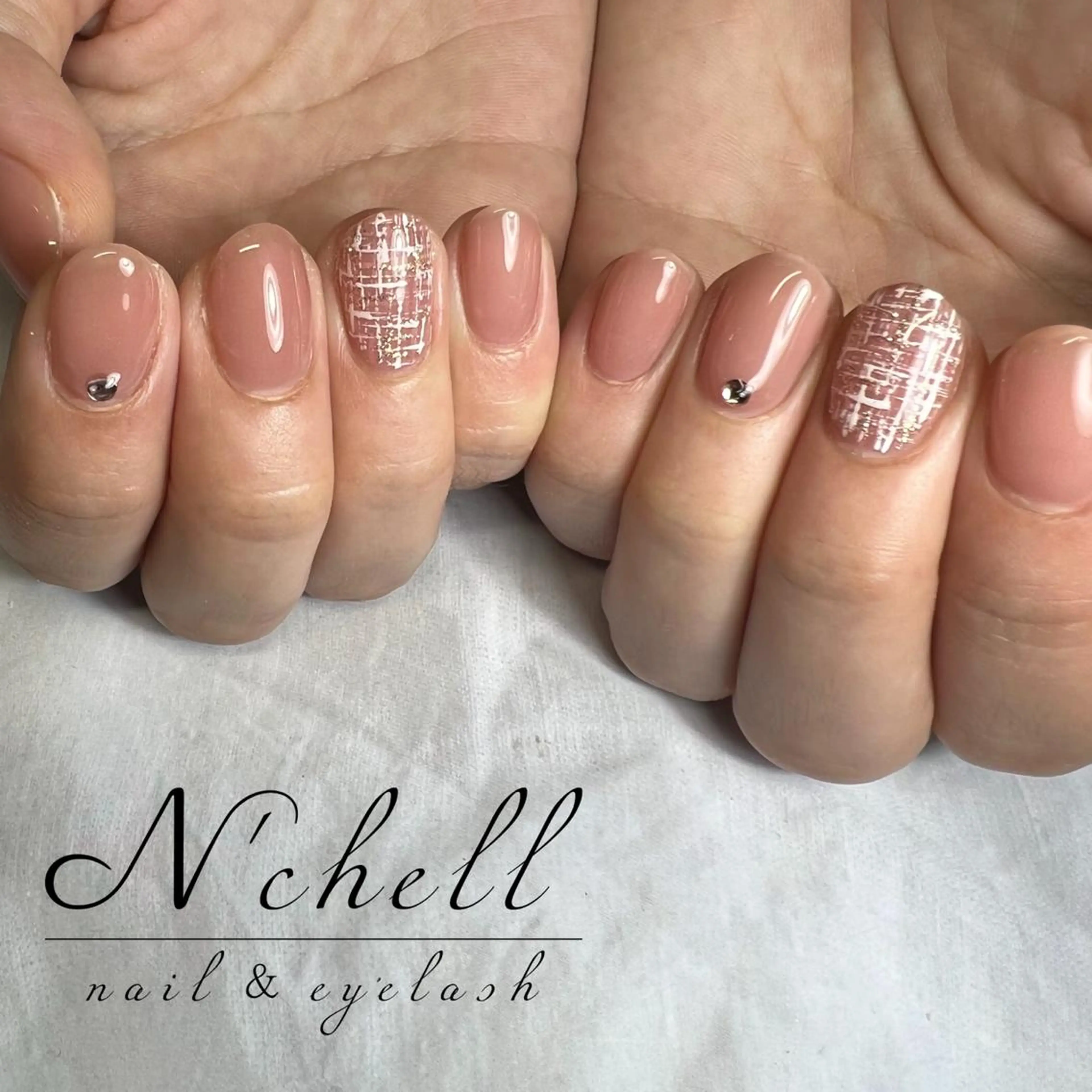 ネイル ツイードネイル ハンドネイル Nailist Aoiのネイルデザイン