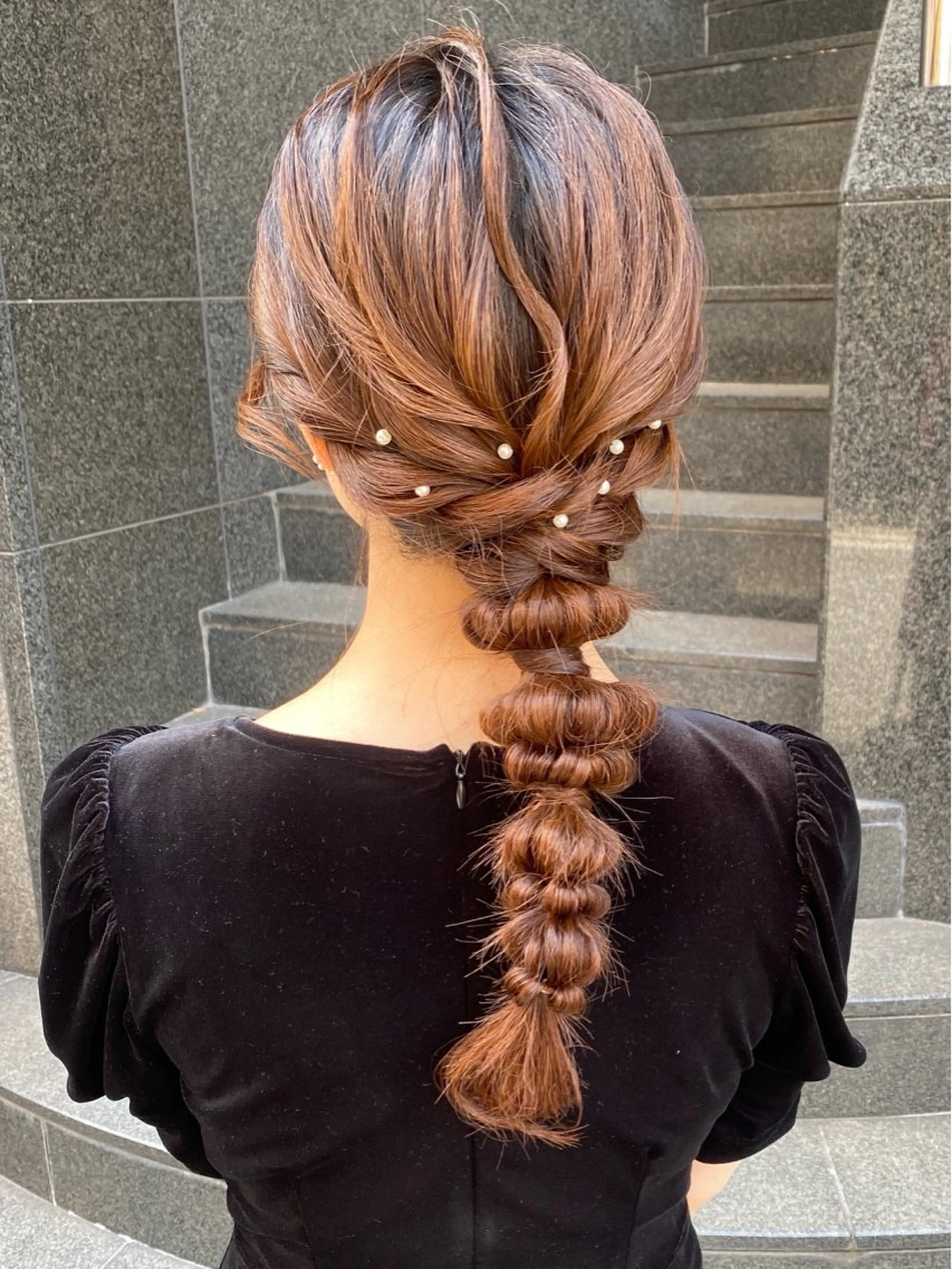 ヘアアレンジ 成人式 結婚式・ブライダル 卒業式のヘアスタイル ヘアセット saki🌼ボブ× 透明感カラー🌼のヘアスタイル