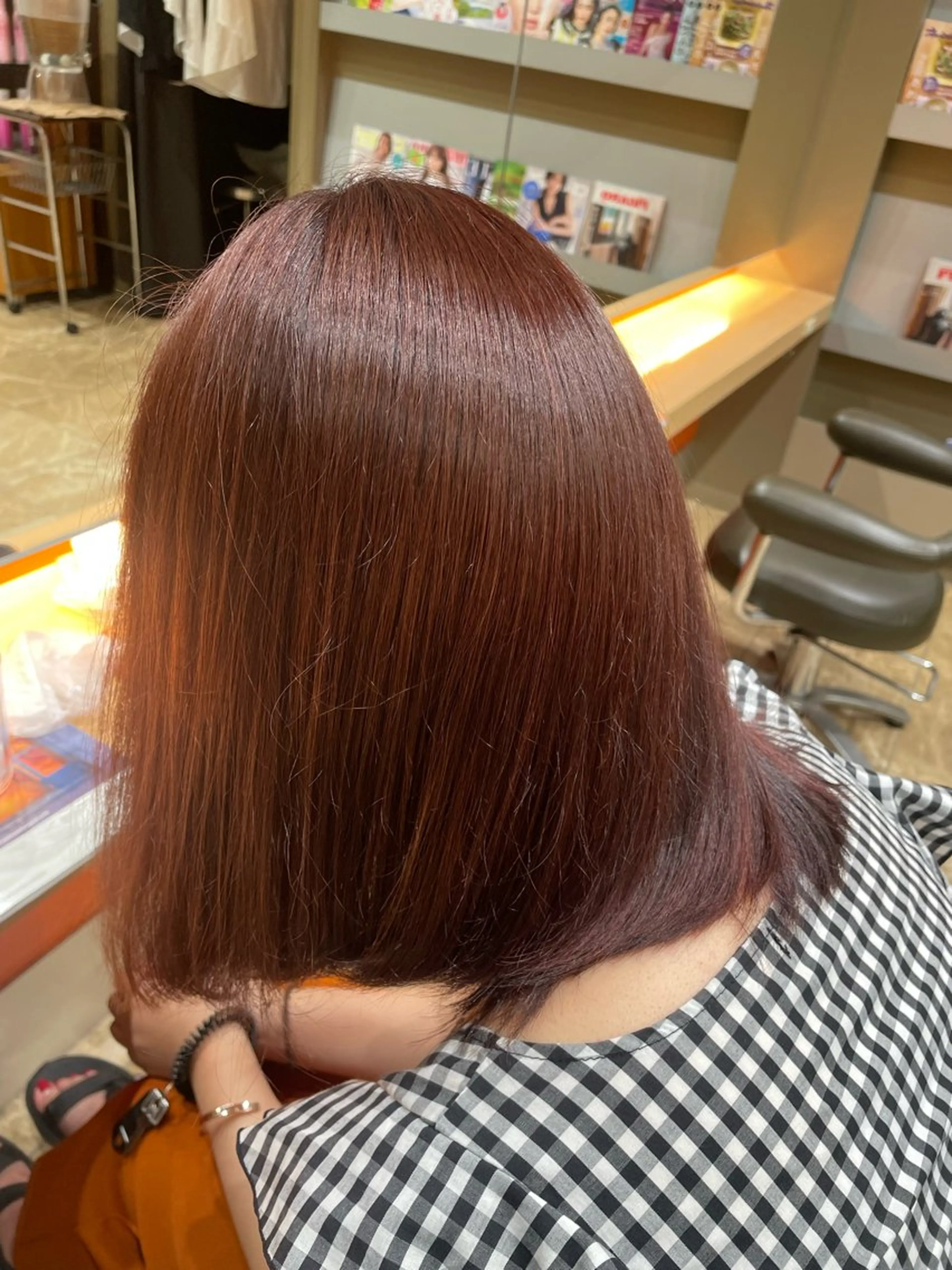 ミディアム ピンクブラウン 田中 くるみのヘアスタイル