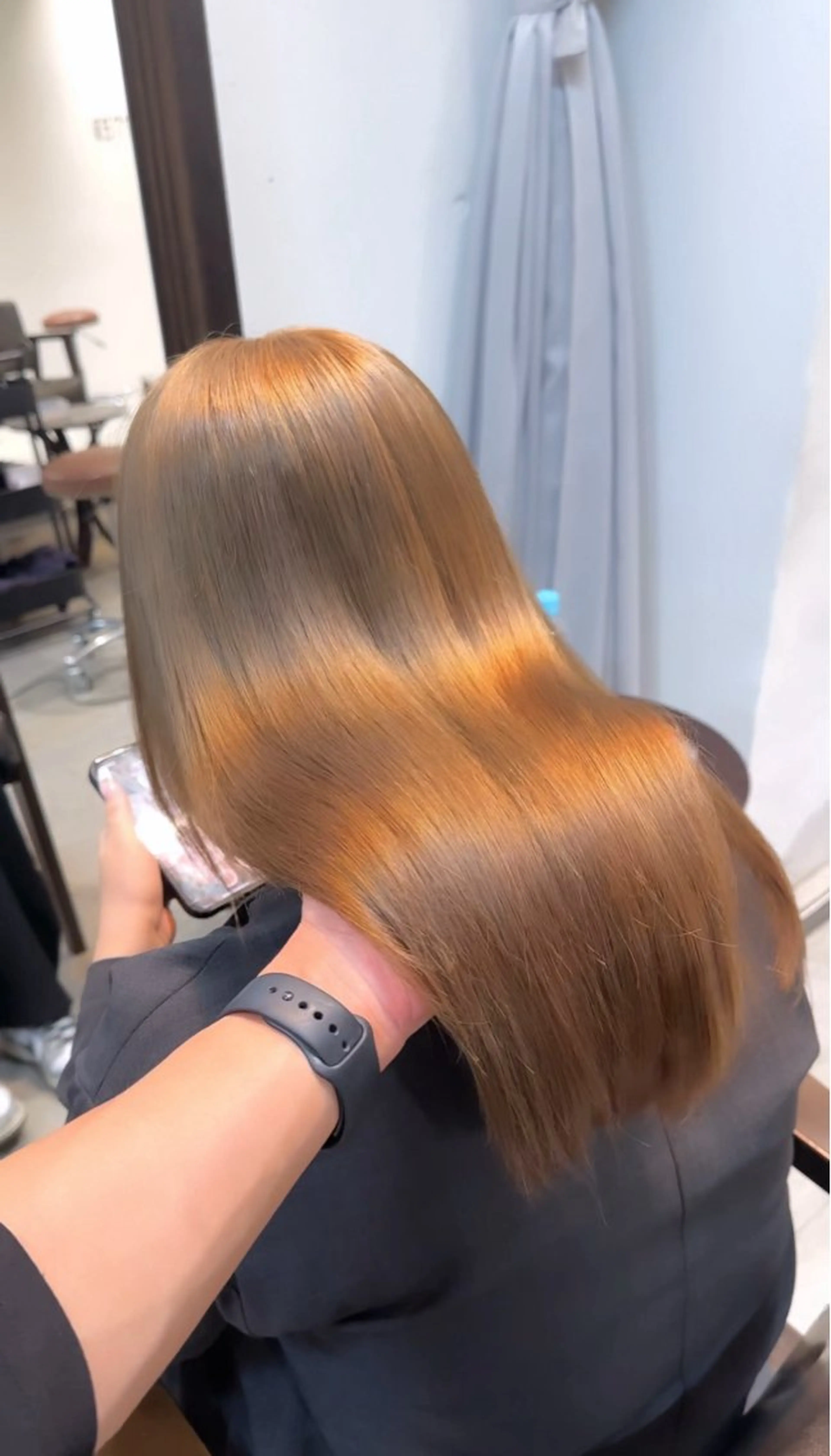 ロング カラー パーマ ヘアアレンジ メンズ ブリーチカラー🤍 颯馬🐈‍⬛のヘアスタイル