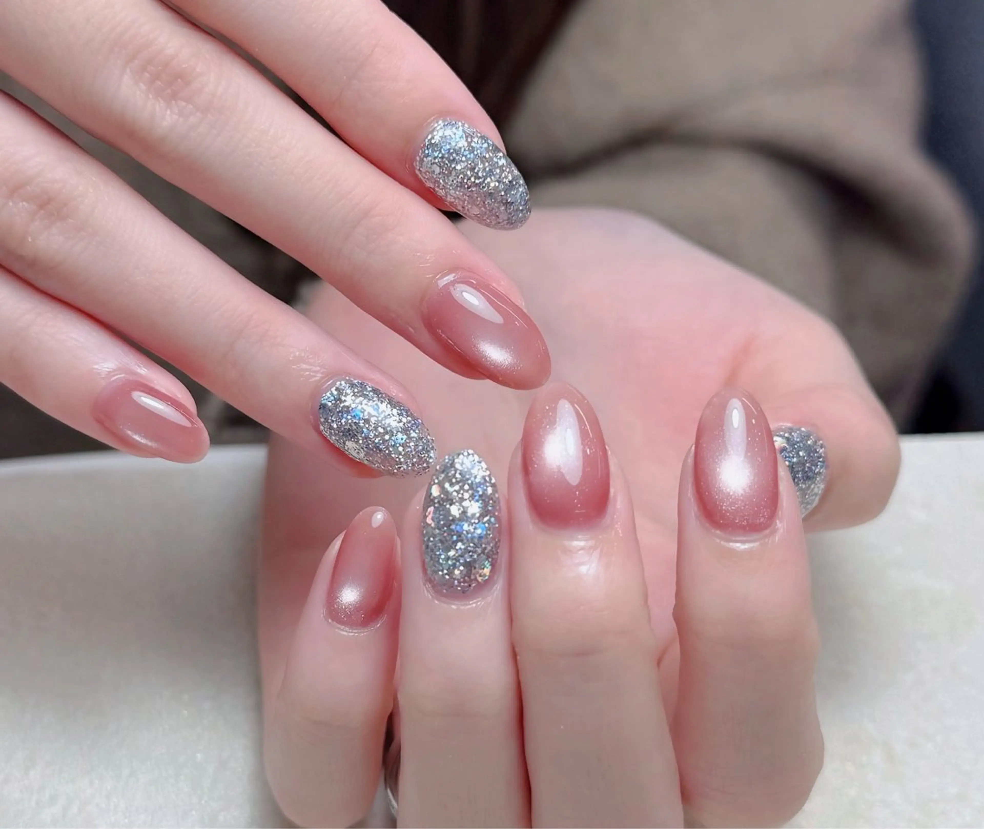 ネイル 長さ出し フットネイル フレンチネイル ジェルネイル ガラスフレンチ ハンドネイル 中野駅から2分 MEO NAILのネイルデザイン