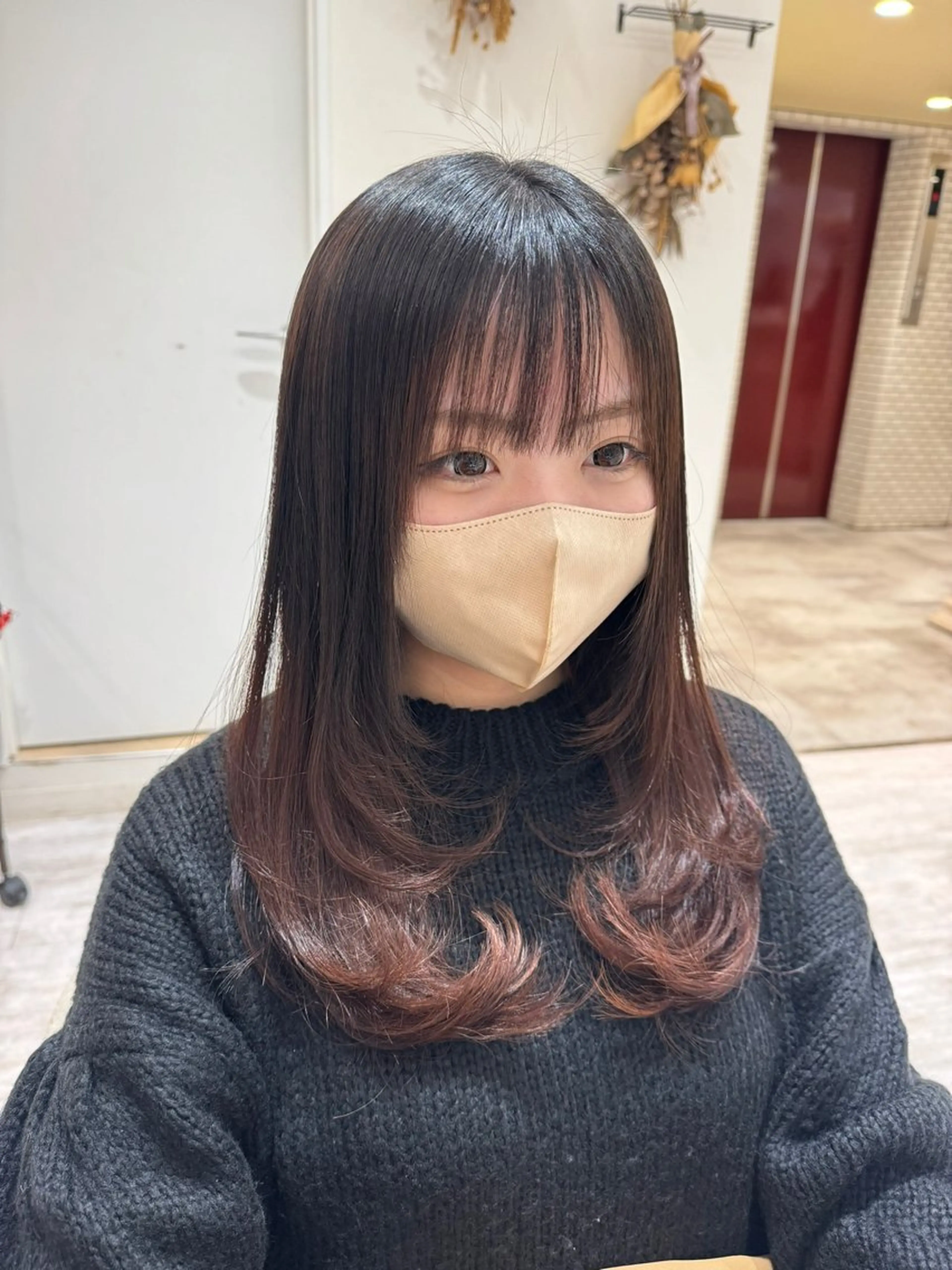 ロング カラー レイヤーカット ボブ支持率NO1 🌈CHIKAのヘアスタイル