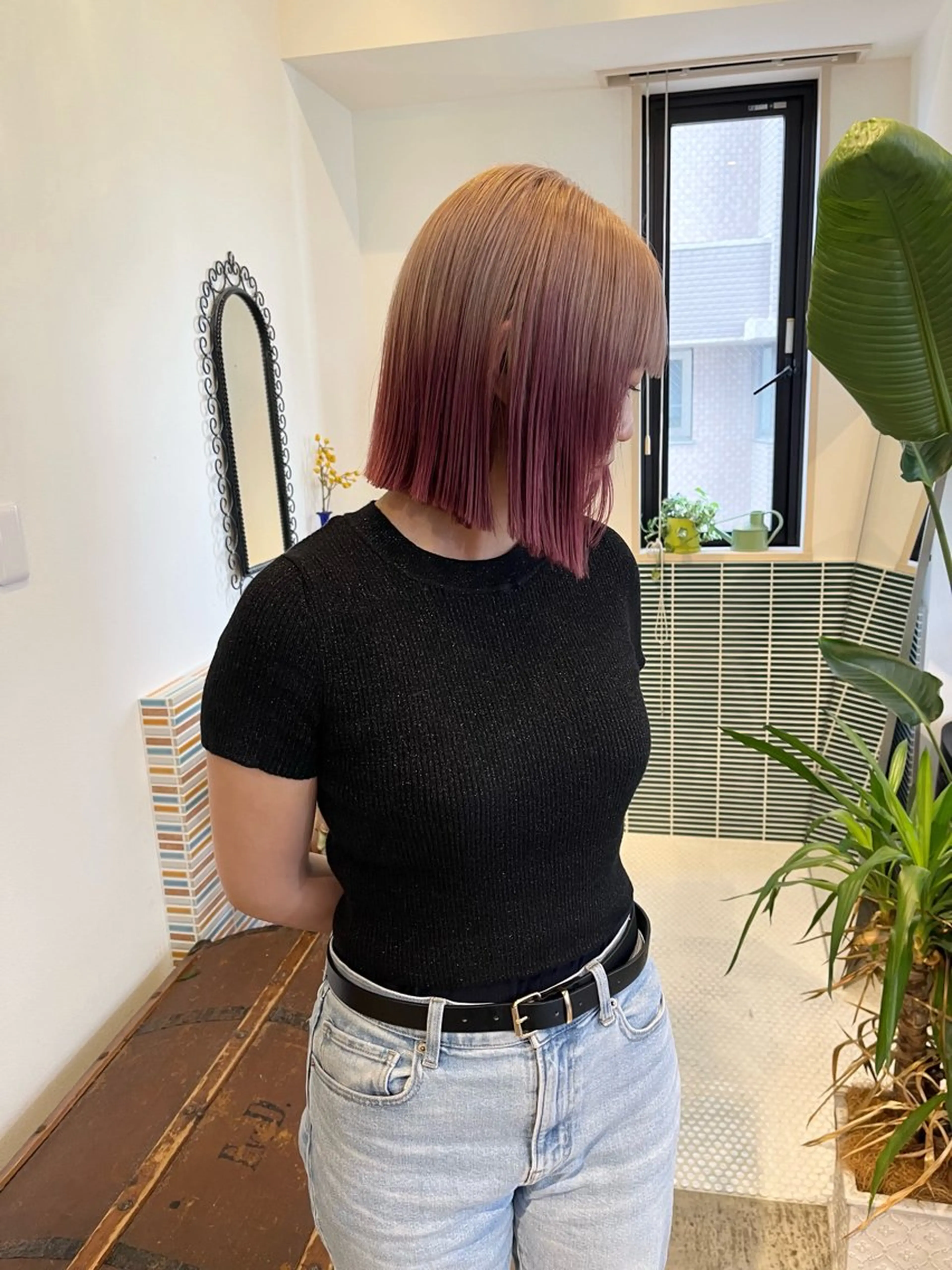 ミディアム カラー ブリーチ グラデーションカラー カット ヘアカラー トリートメント 🩷ハイトーン透明感 レイヤー🩷ユリカのヘアスタイル