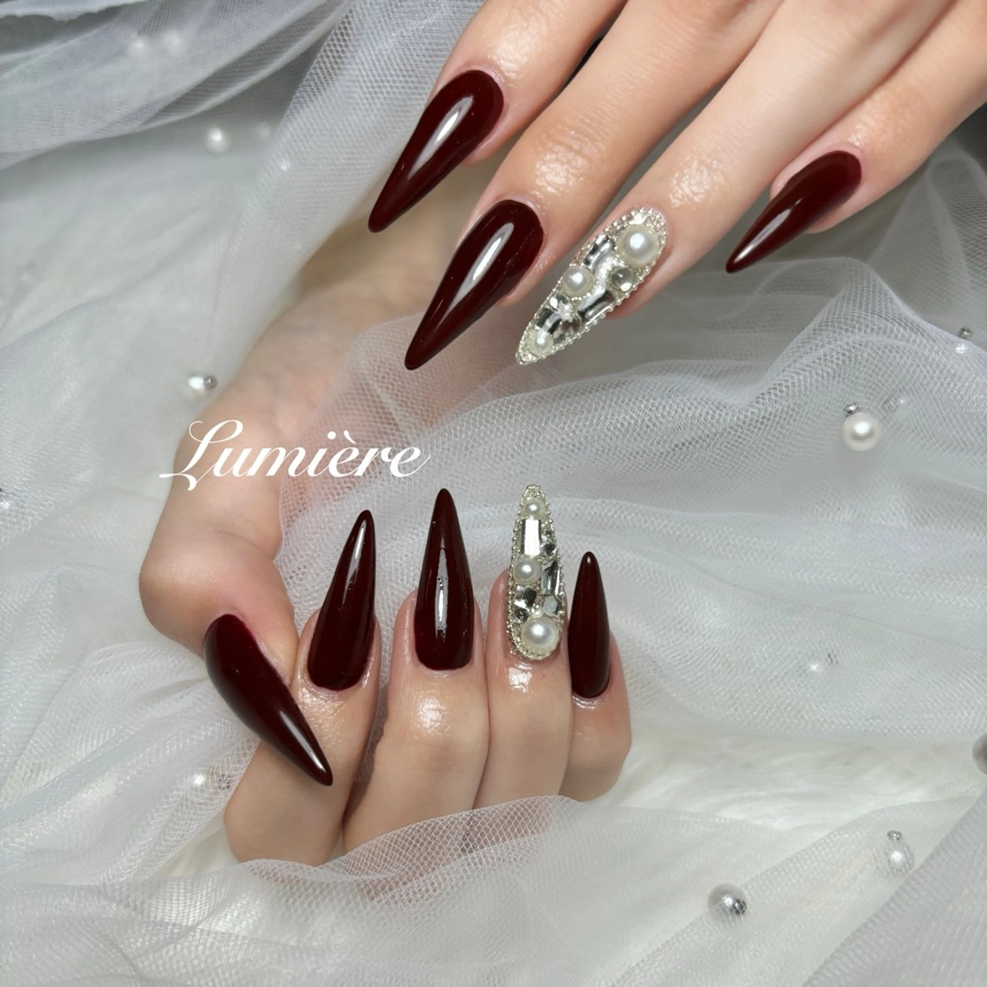 ネイル ロングネイル Lumière｜ ロング｜ワンホンのネイルデザイン