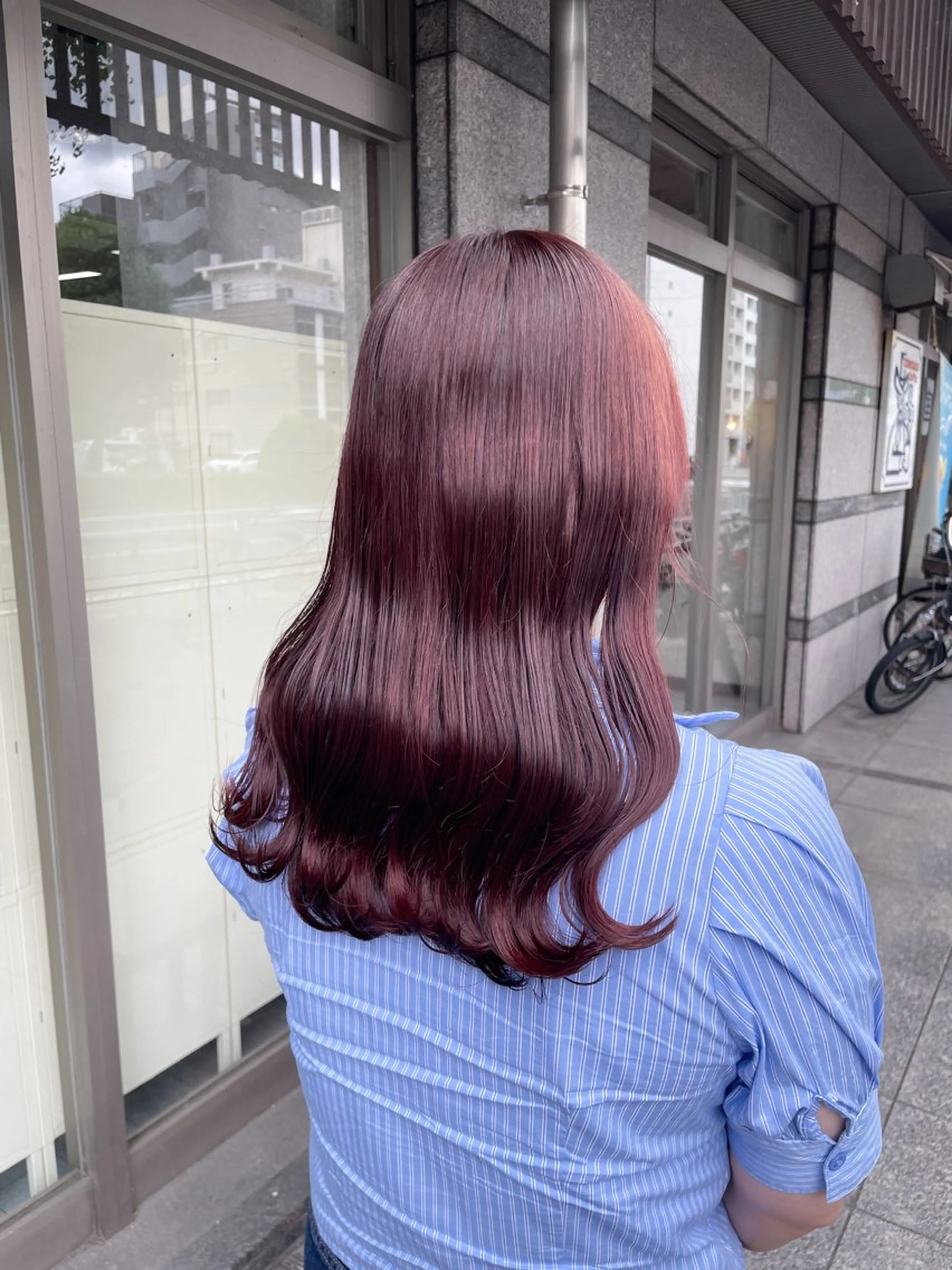 ロング カラー ブラウンカラー ピンクカラー ピンクブラウン ヘアカラー トリートメント イワタ マハ/ minim hairのヘアスタイル