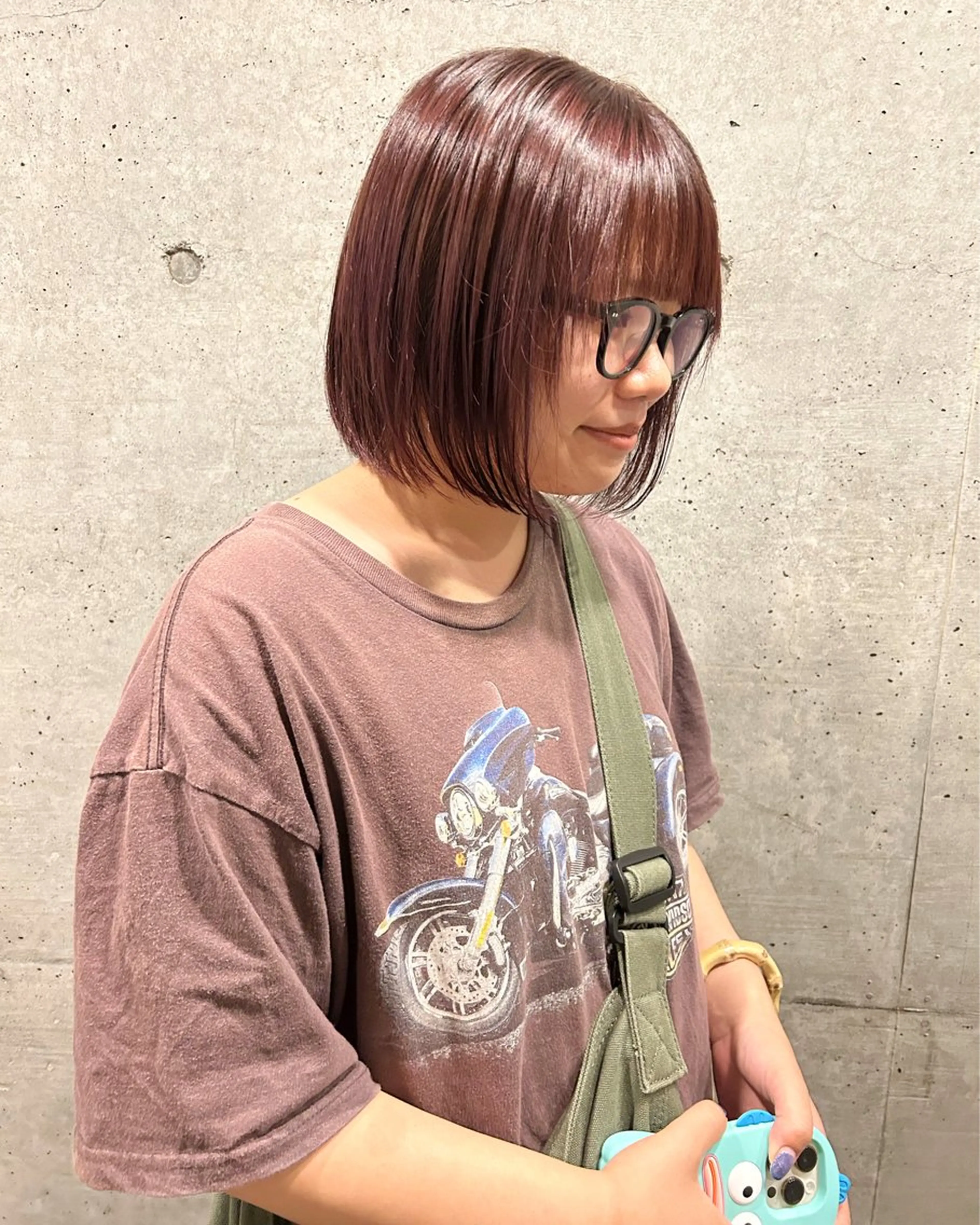 ミディアム カラー ボルドーカラー 後藤紗英/髪質改善 /オリーブベージュのヘアスタイル