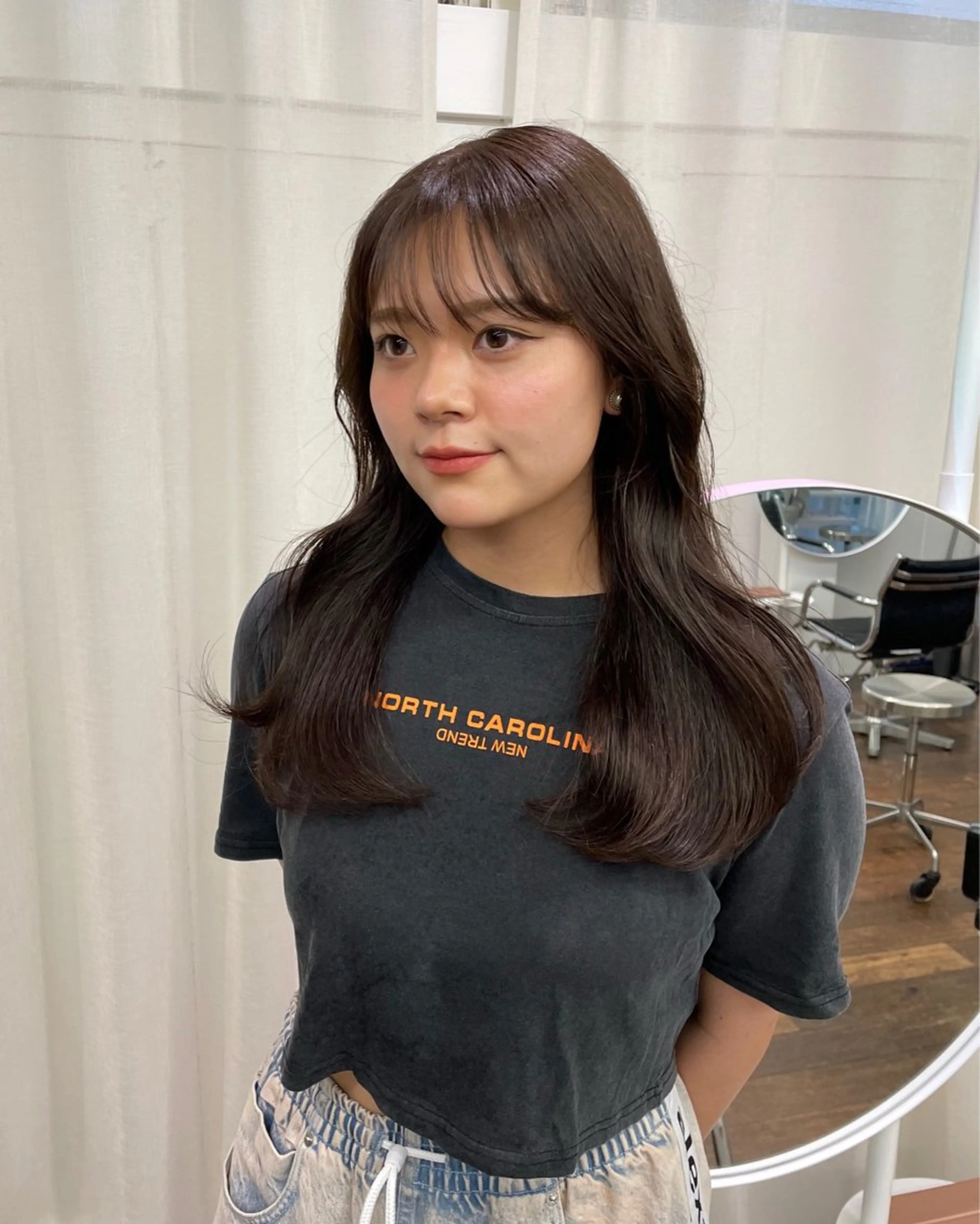 ロング カラー 透明感カラー オリーブグレー カット ヘアカラー トリートメント レイヤーカット🎀 kanaのヘアスタイル