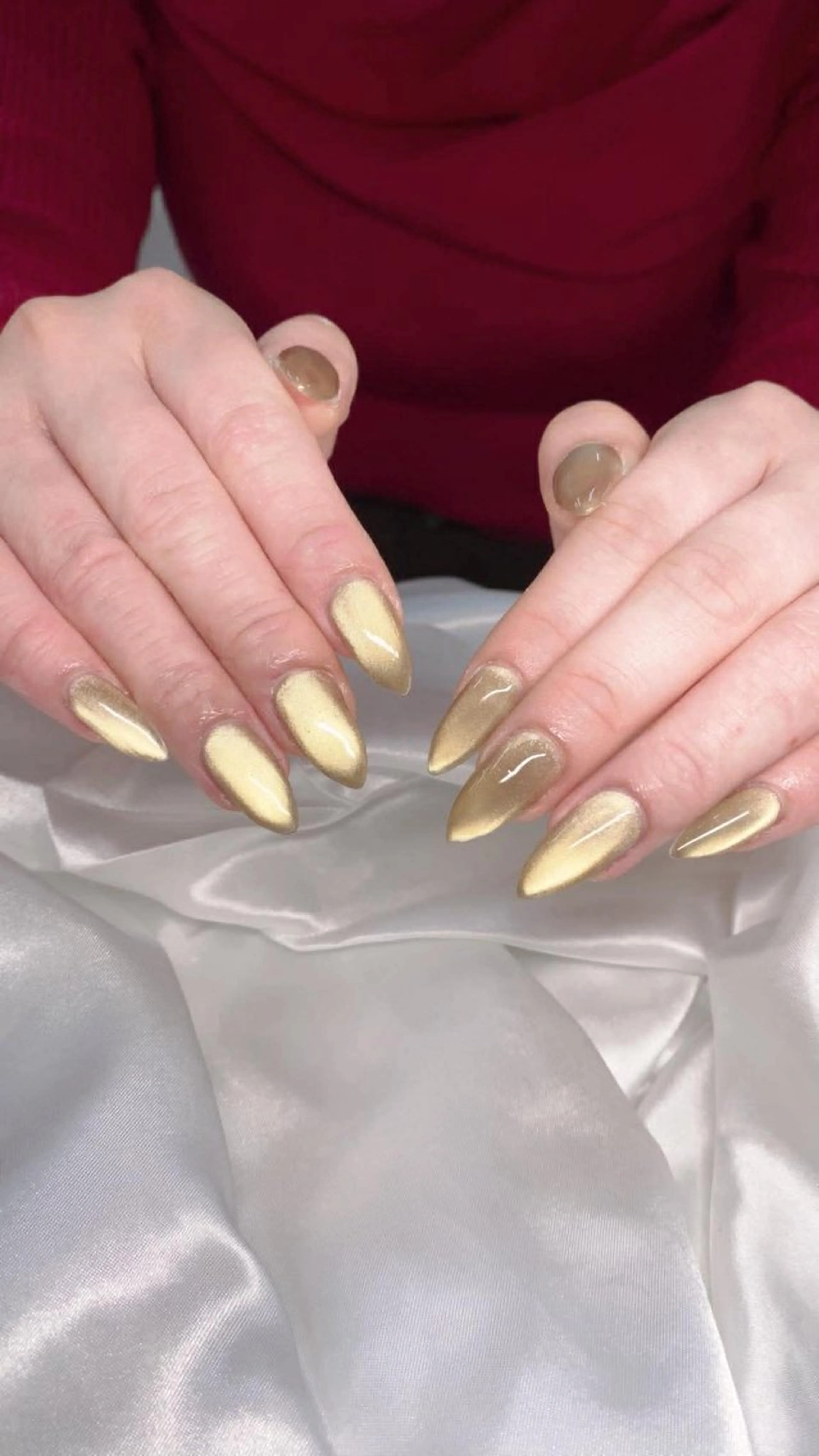 ネイル 桜ネイル フレンチネイル グラデーション 韓国ネイル マグネットネイル ハンドネイル ハンドケア Hara Nail 【パラジェル使用】のネイルデザイン