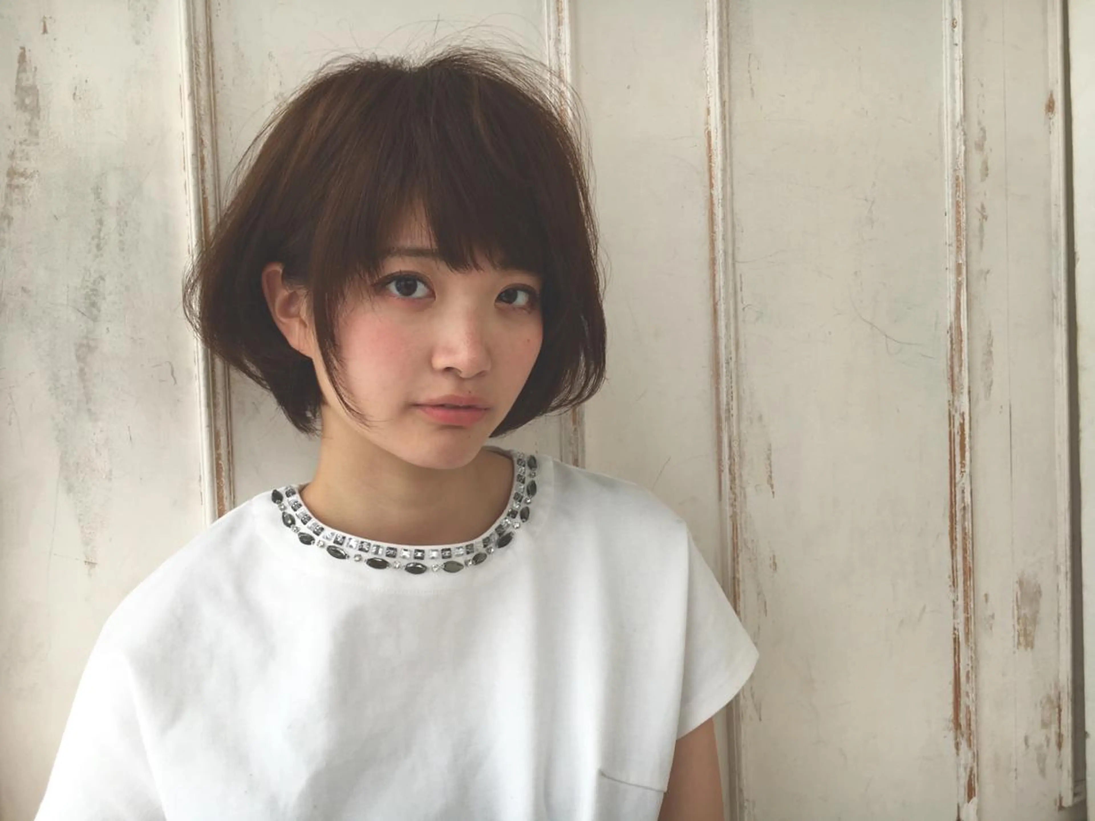 ショート ボブ 小顔カット 上田 ヒロツグのヘアスタイル