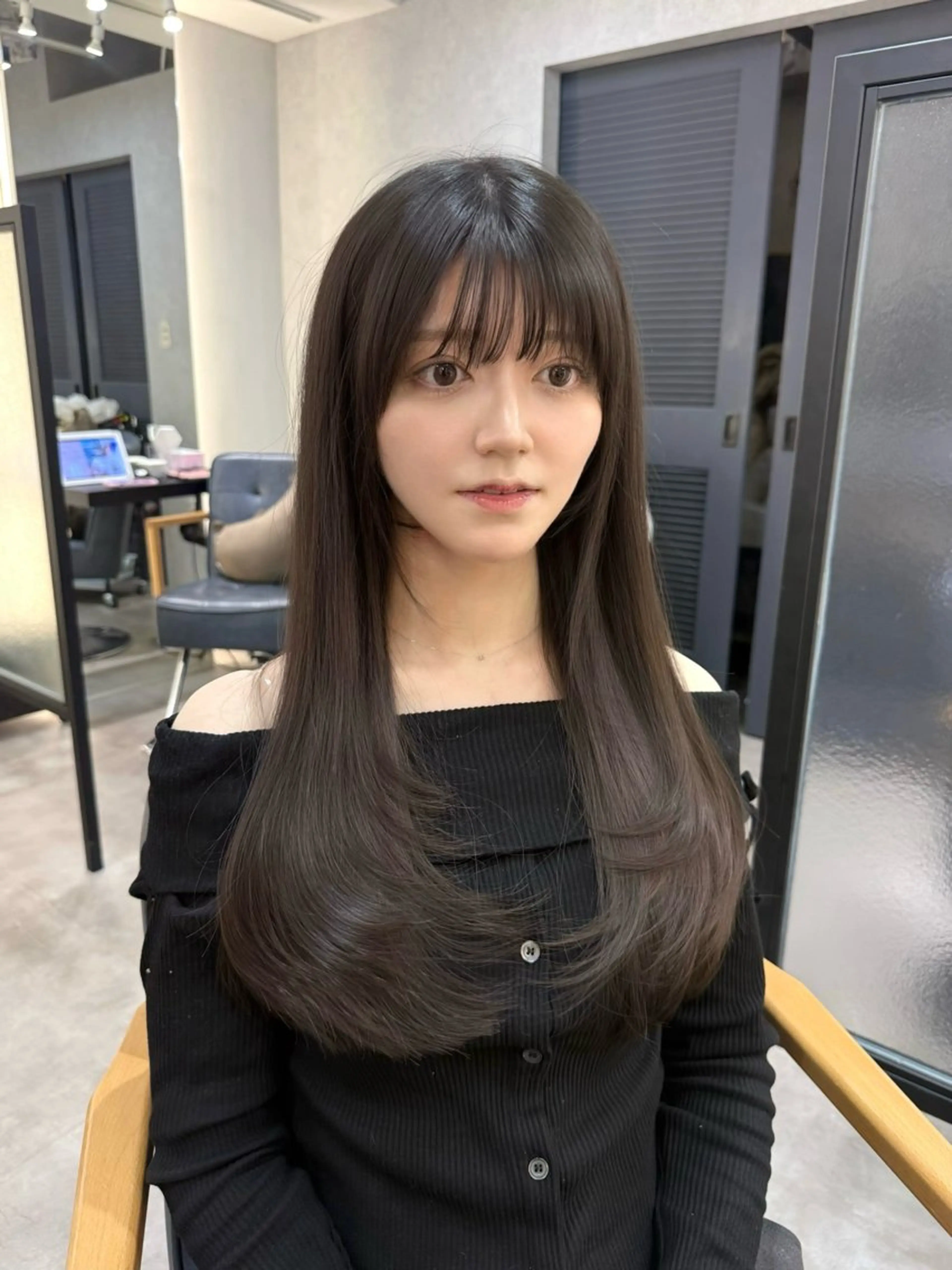 ロング レイヤーカット 韓国風パーマ/ 菅沼 成郷のヘアスタイル