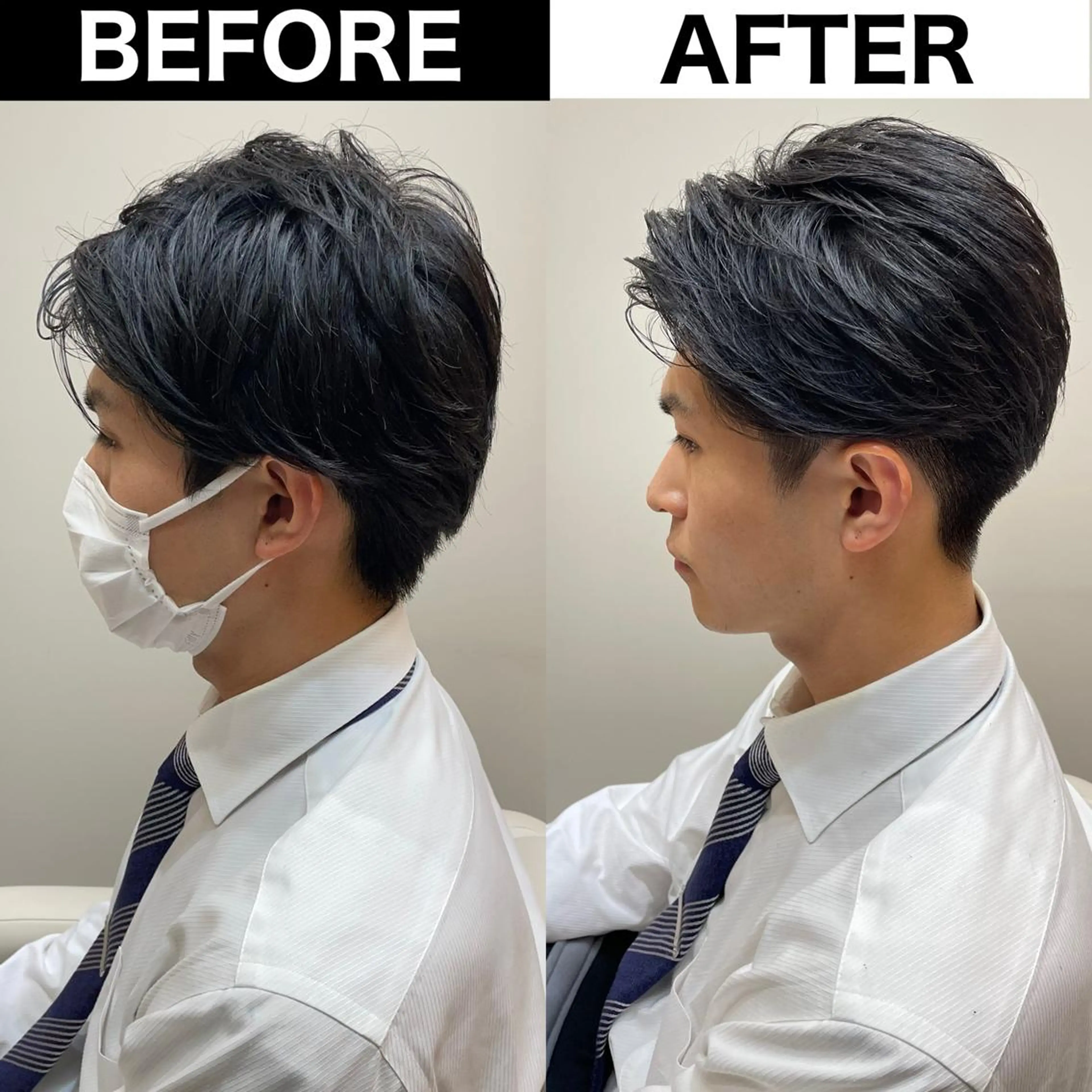 メンズ ビジネス メンズ就活ヘア メンズパーマ ツーブロック 刈り上げ Soleria 田中慎一のヘアスタイル