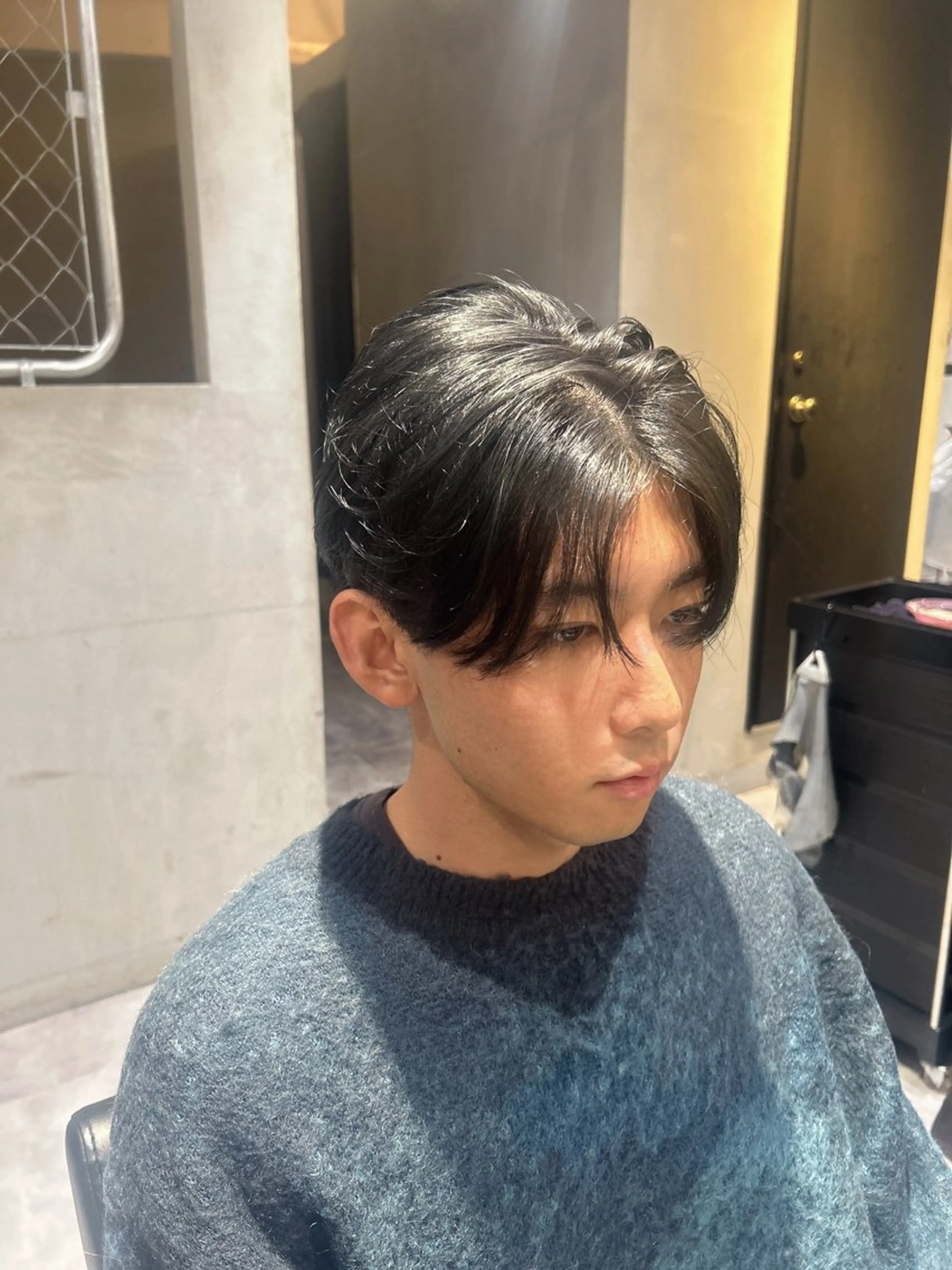 ショート カラー メンズ ダークグレー レイヤーカット/ 縮毛矯正🇰🇷早坂のヘアスタイル