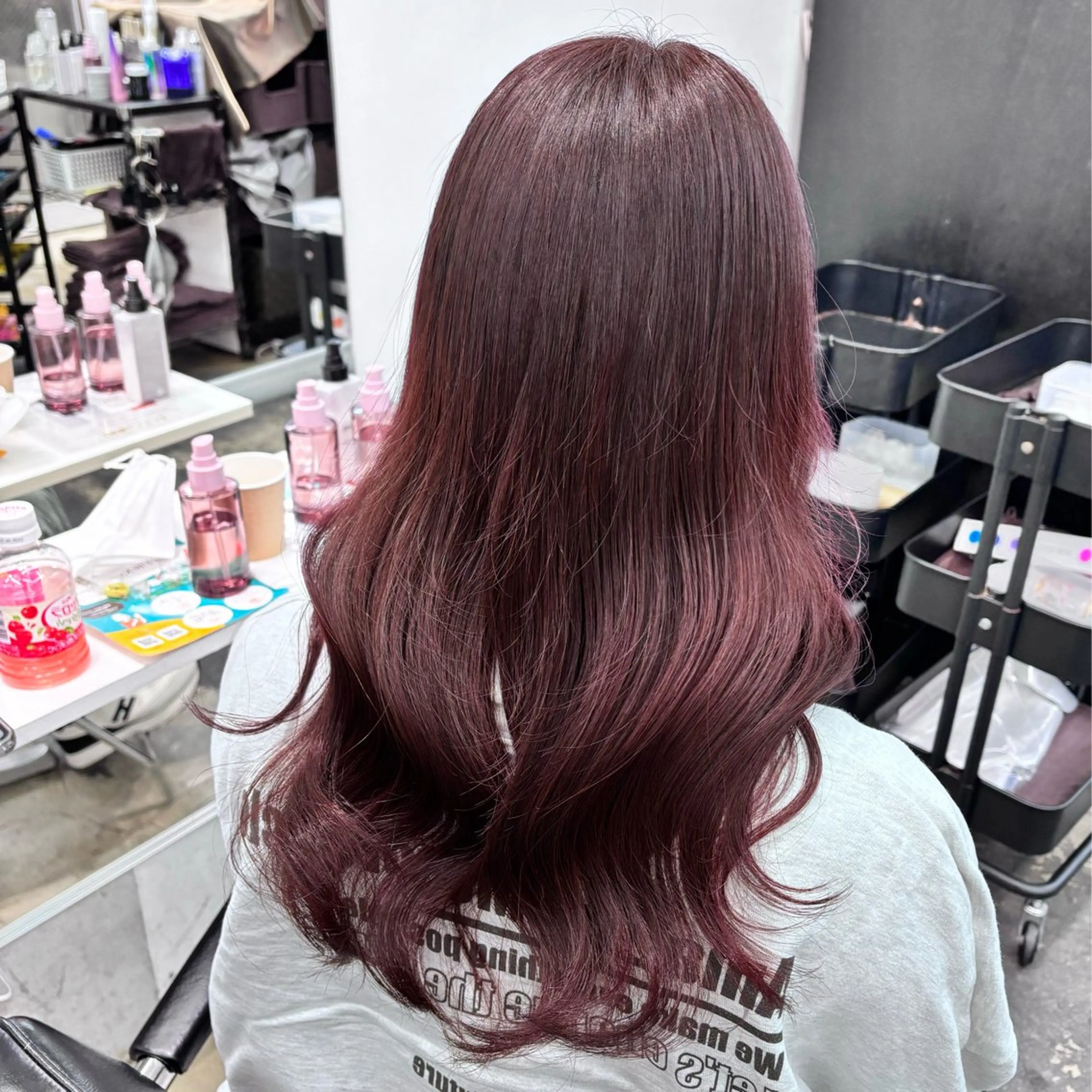 ロング カラー ヘアアレンジ レッドカラー 🎀モテ暖色× エクステ🎀あかりのヘアスタイル