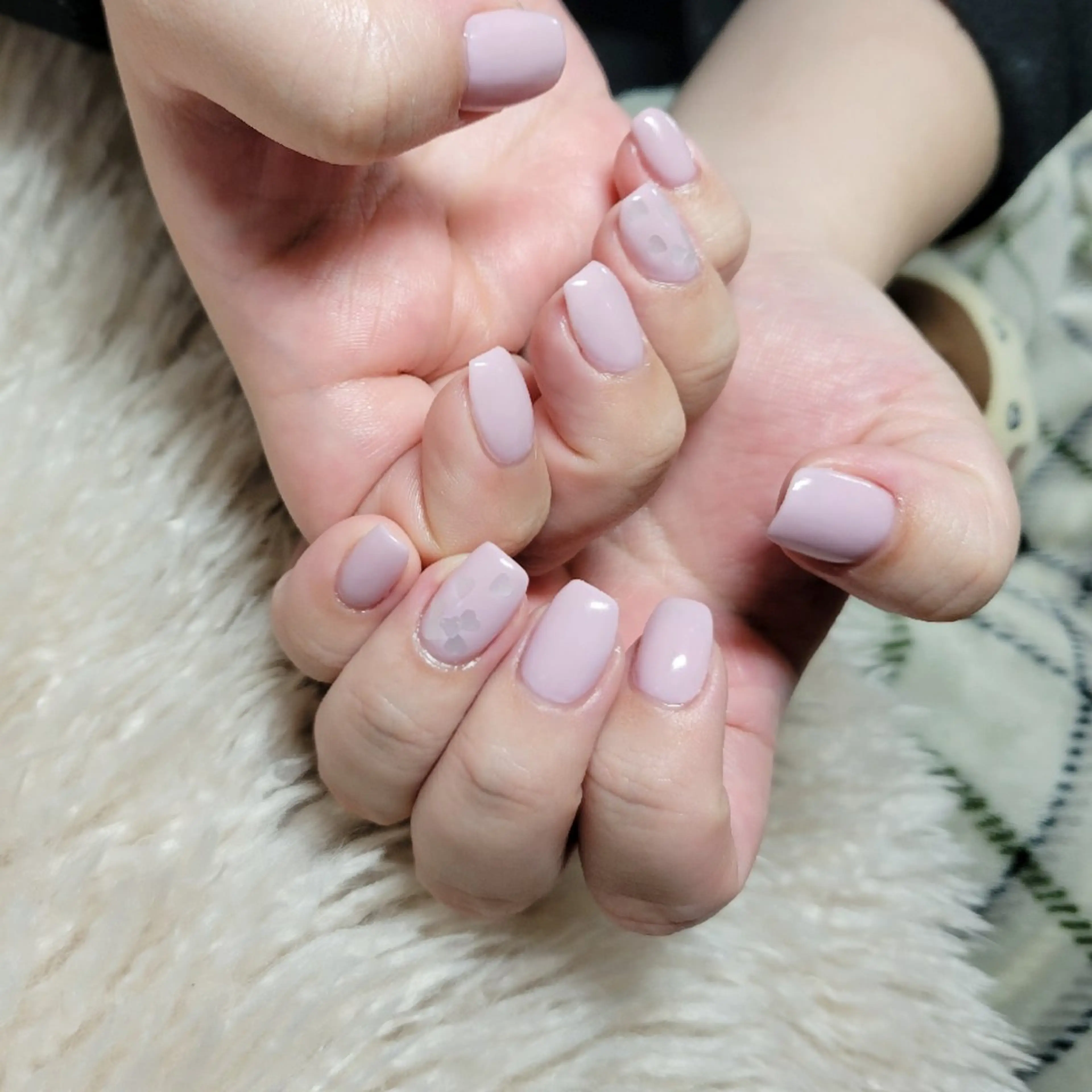 ネイル ハート パープル 斎藤 Ri-na-il長浜のネイルデザイン