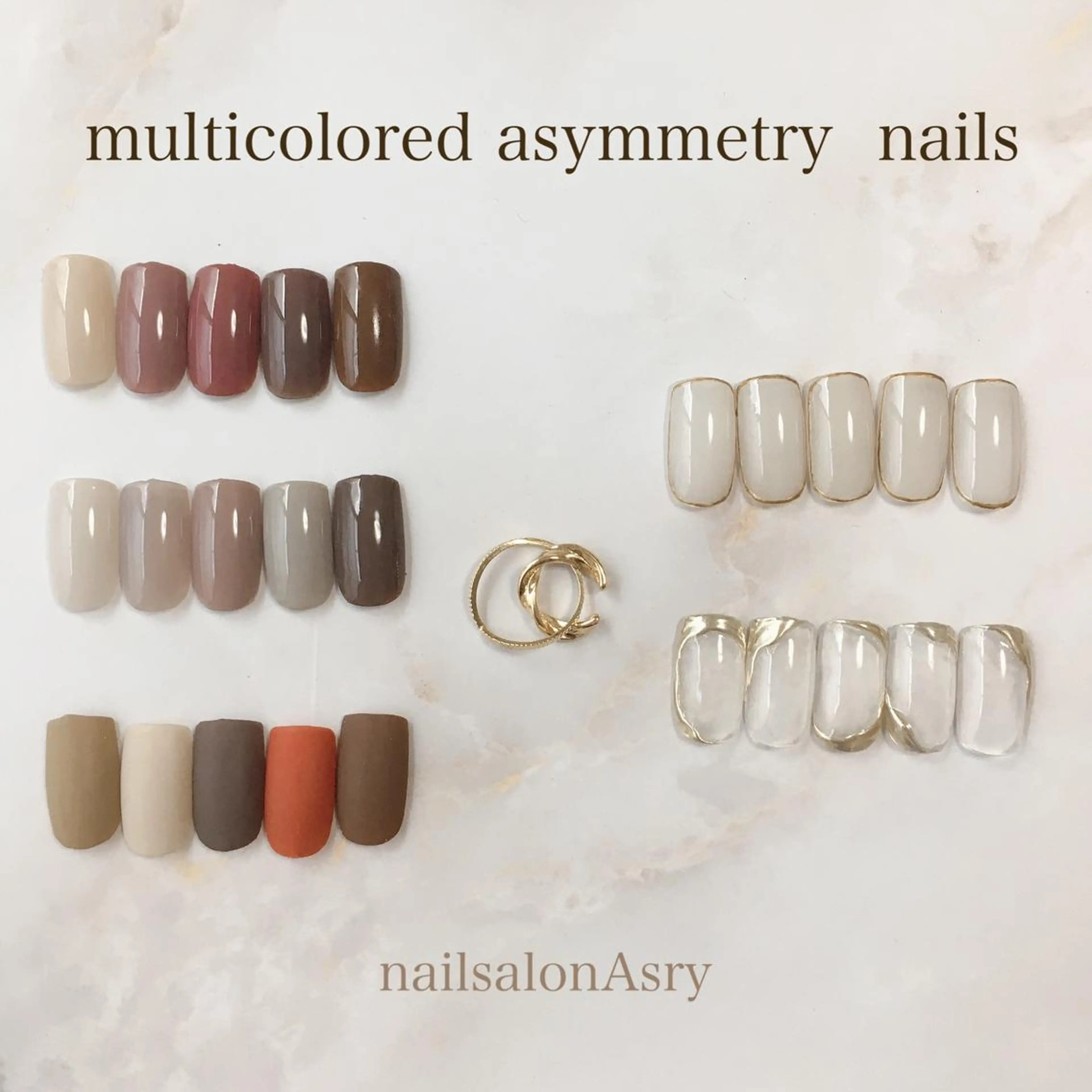 ネイル アートネイル クリアネイル ゴールド nailsalon Asryのネイルデザイン