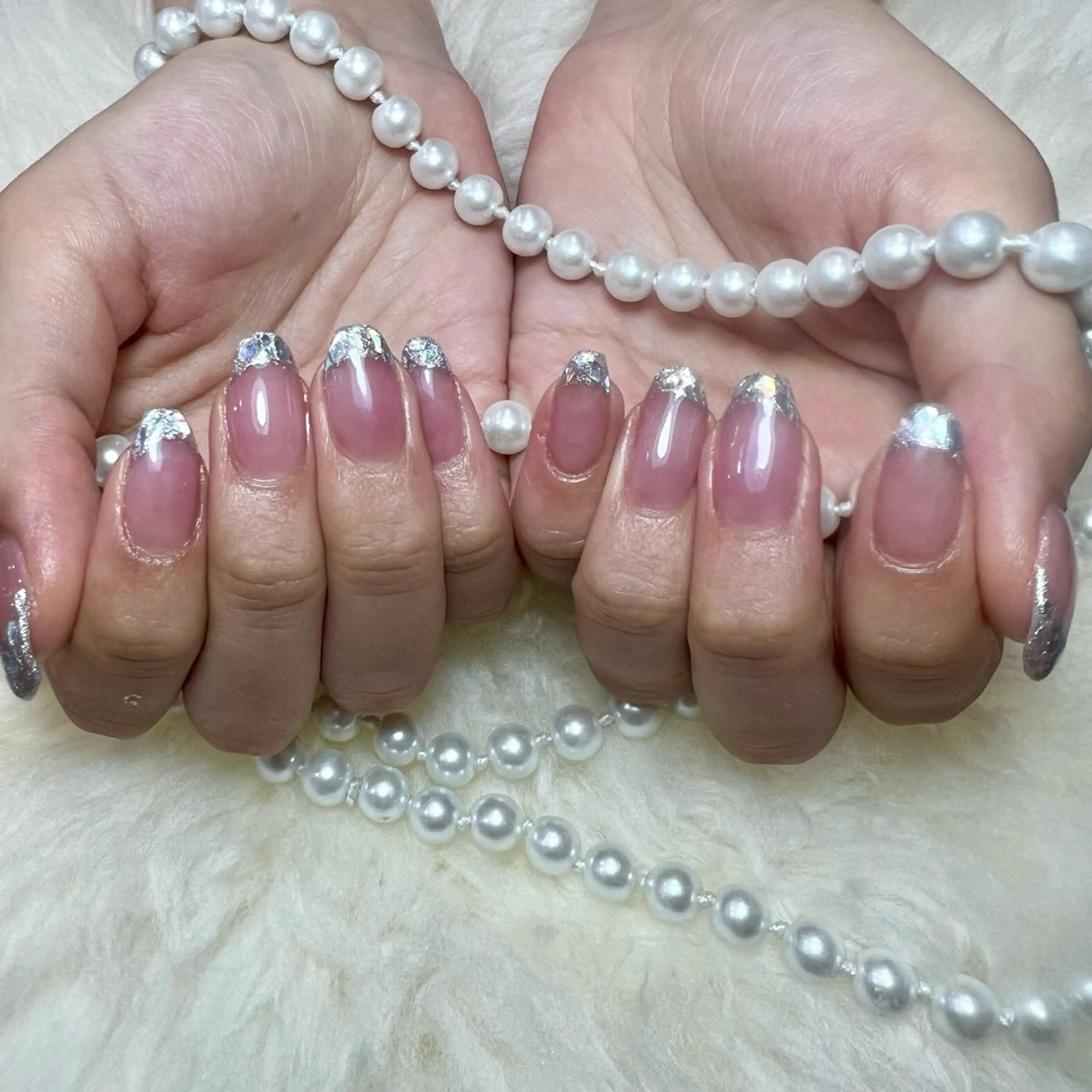 ネイル アートネイル フラッシュネイル フレンチネイル ジェルネイル ガラスフレンチ share. yurieのネイルデザイン