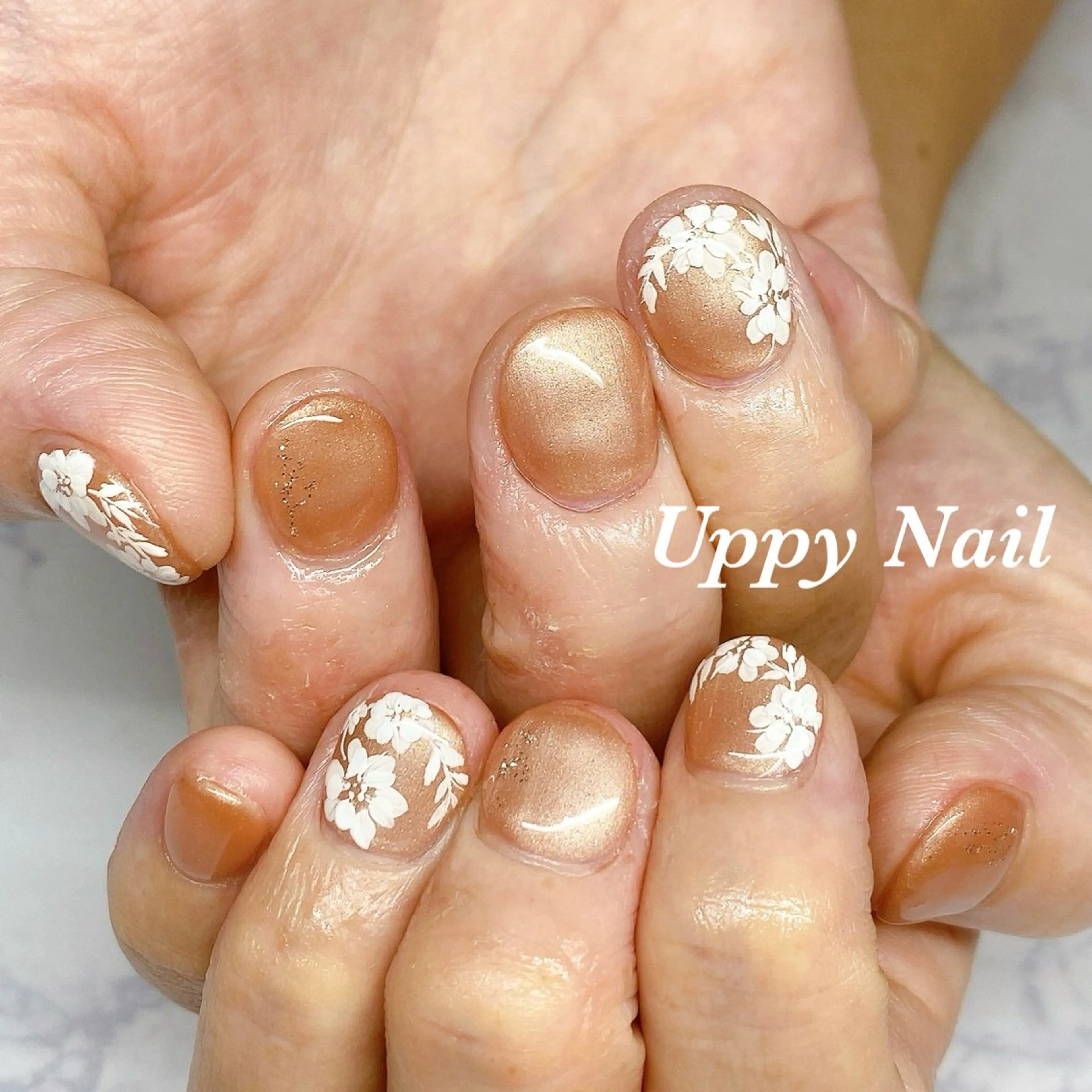 ネイル フラワーネイル ブライダルネイル ハンドネイル Uppy Nail ukyoのネイルデザイン