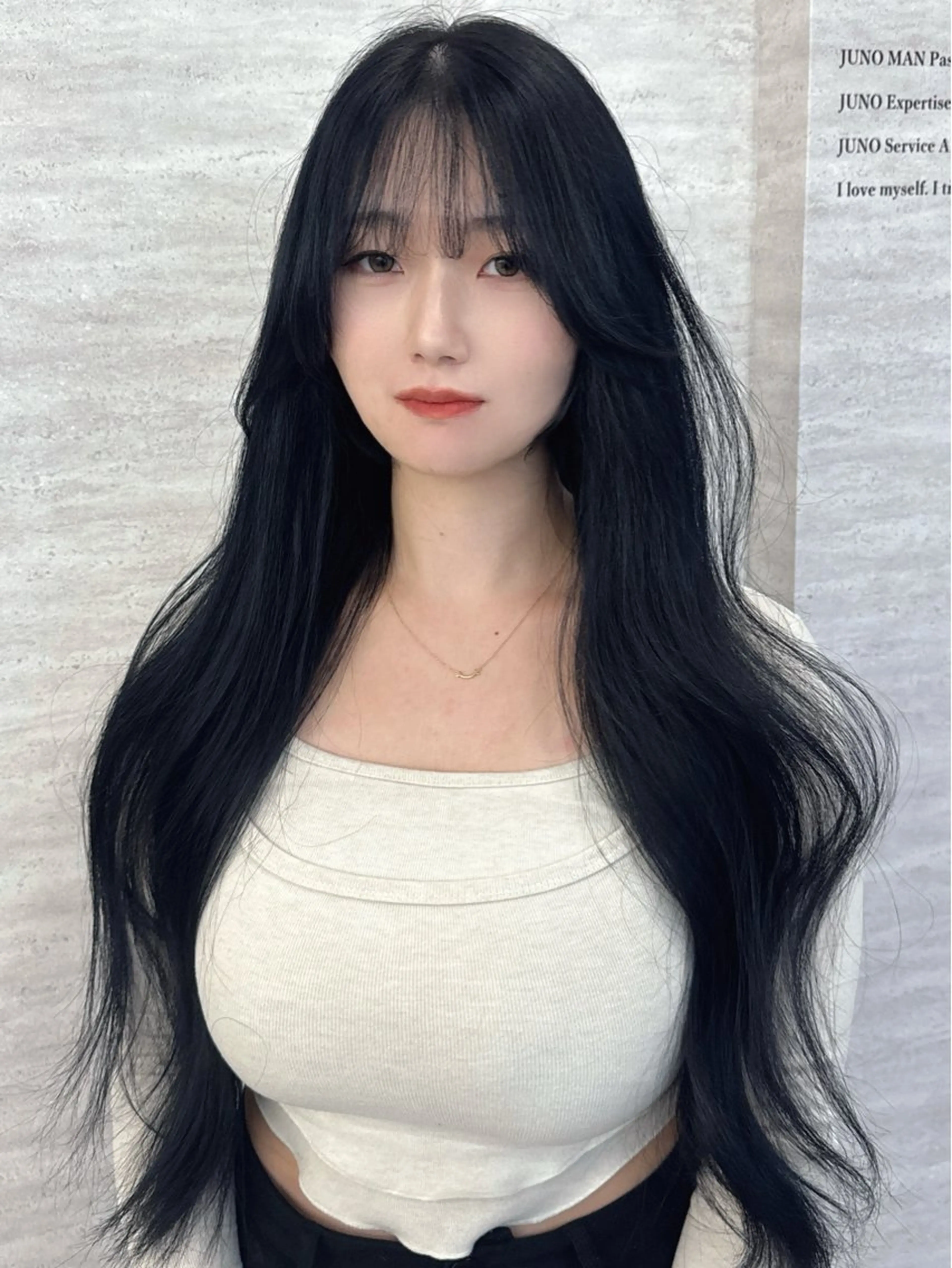 ロング カラー ヘアアレンジ カット ヘアカラー トリートメント 韓国レイヤーカット/ 儚げカラーチナツのヘアスタイル