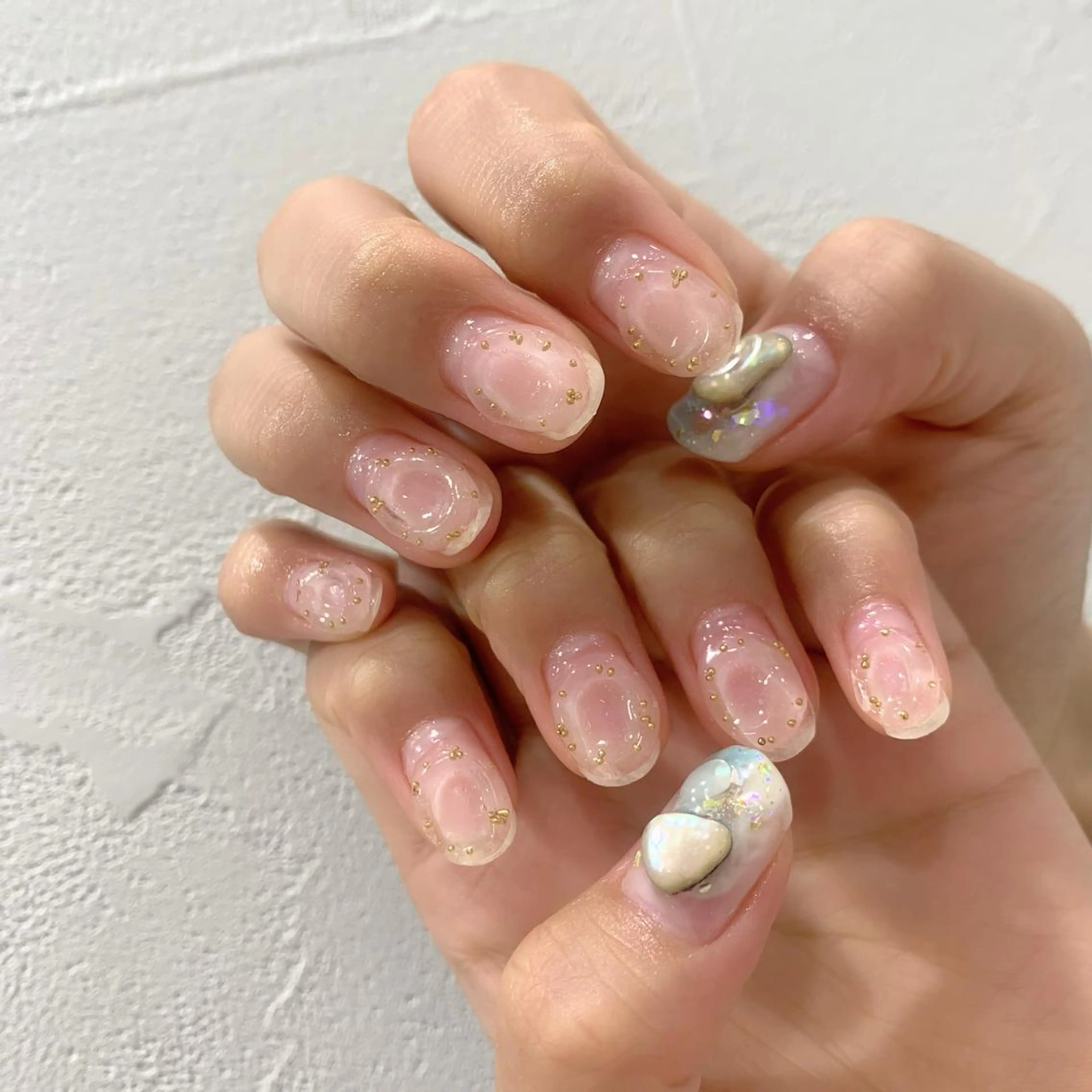 ネイル クリアネイル ぷっくりネイル ハンドネイル 佐藤 まりえのネイルデザイン