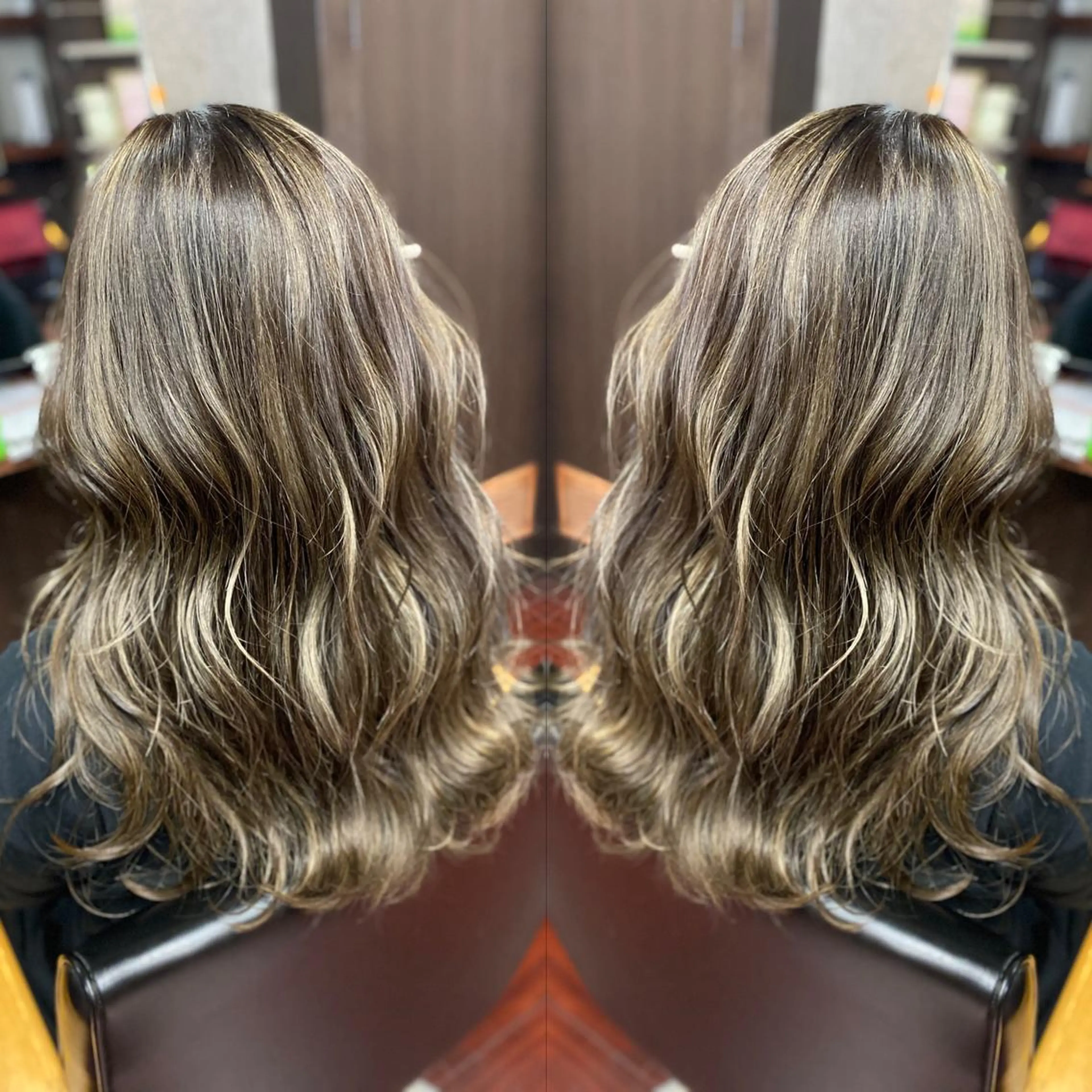 セミロング カラー ヘアアレンジ 透明感カラー ハイライトカラー ハイライト Luzir⭐︎ GEN⭐︎のヘアスタイル