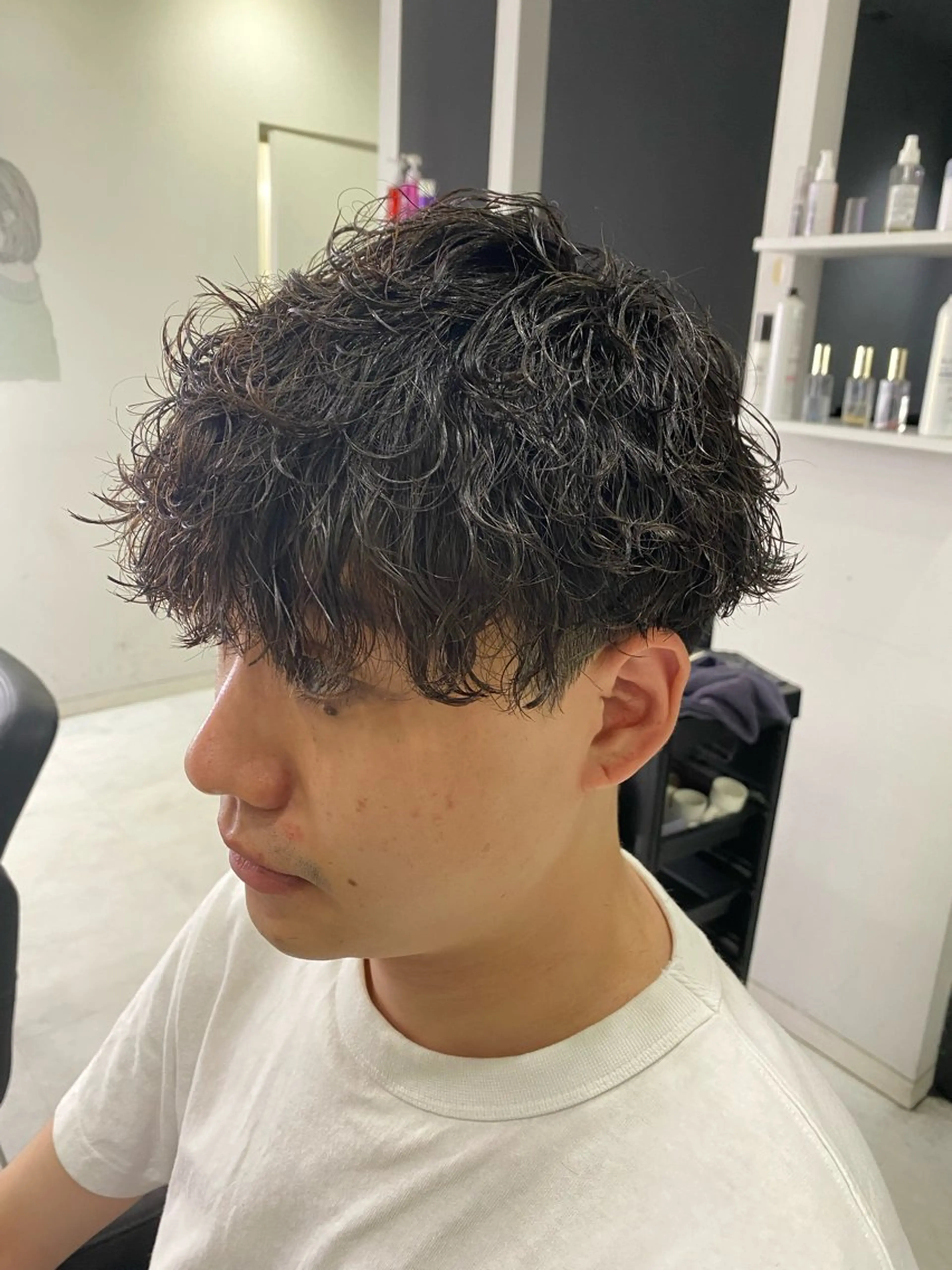 ミディアム パーマ メンズ カット パーマ 🟣メンズパーマ 川端 永遠🟣のヘアスタイル