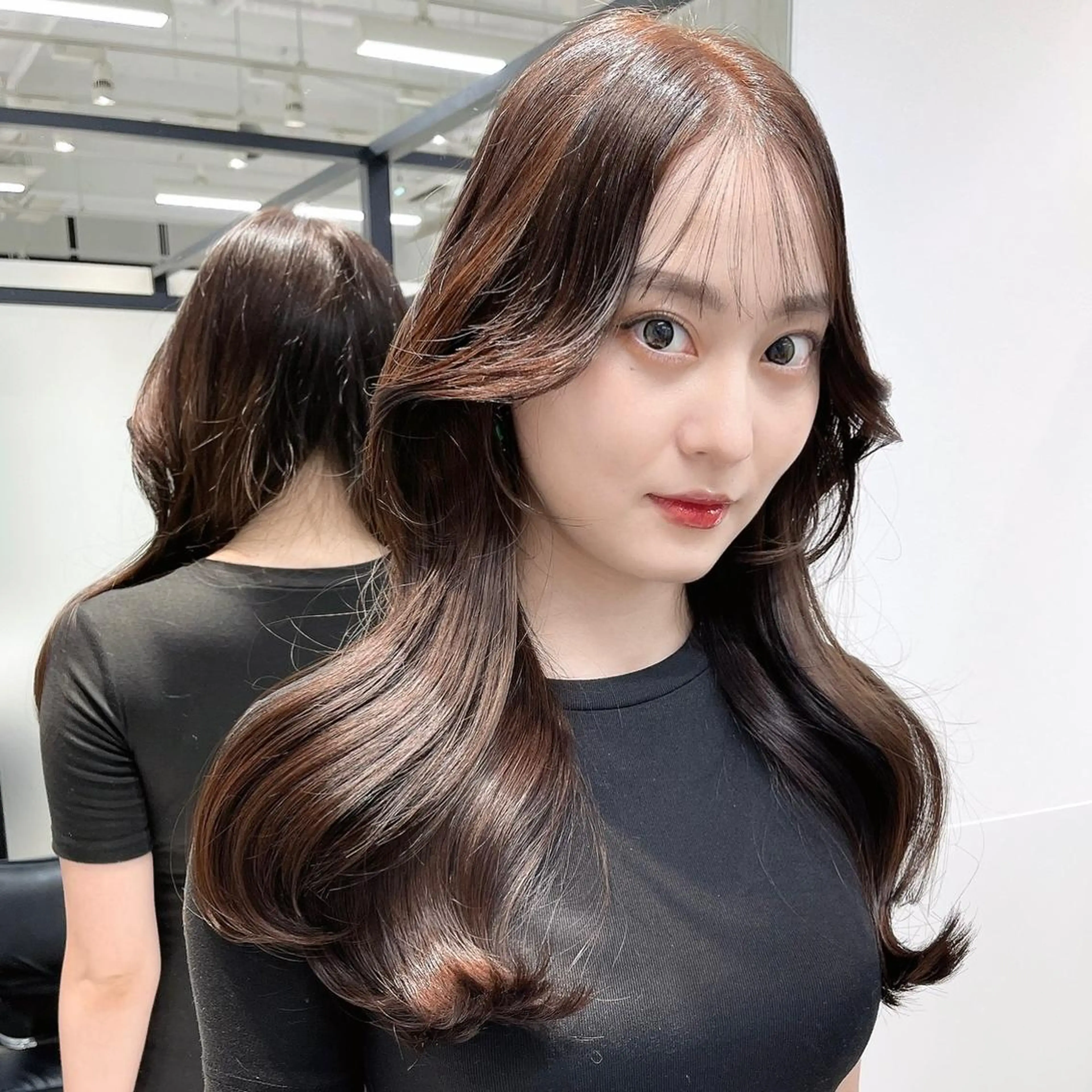 ロング カット 韓国レイヤーカット 髪質改善▫️水野有真のヘアスタイル