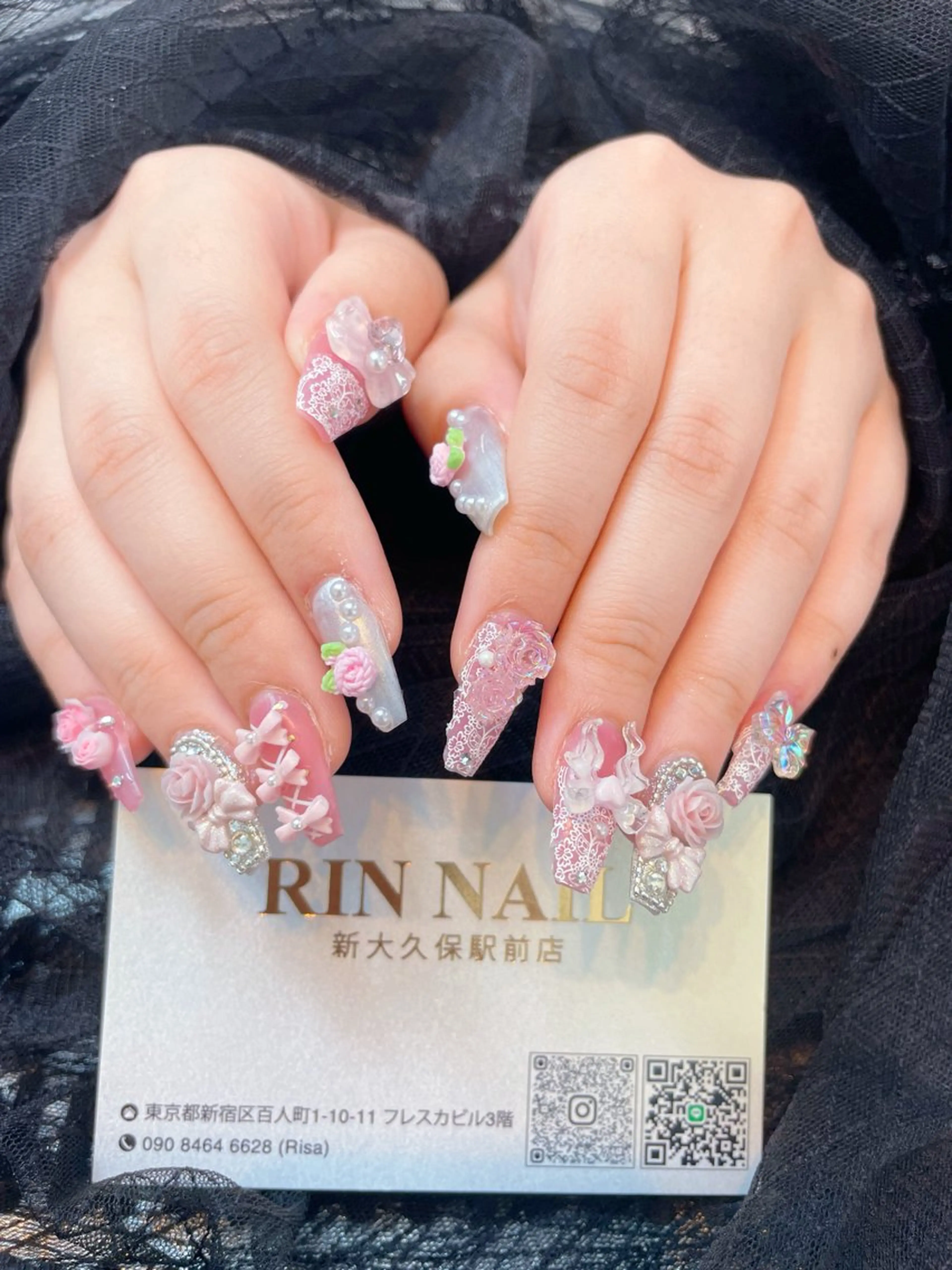 ネイル フレンチネイル ジェルネイル 韓国ネイル マグネットネイル ネイルチップ Rin Nail 新大久保店のネイルデザイン