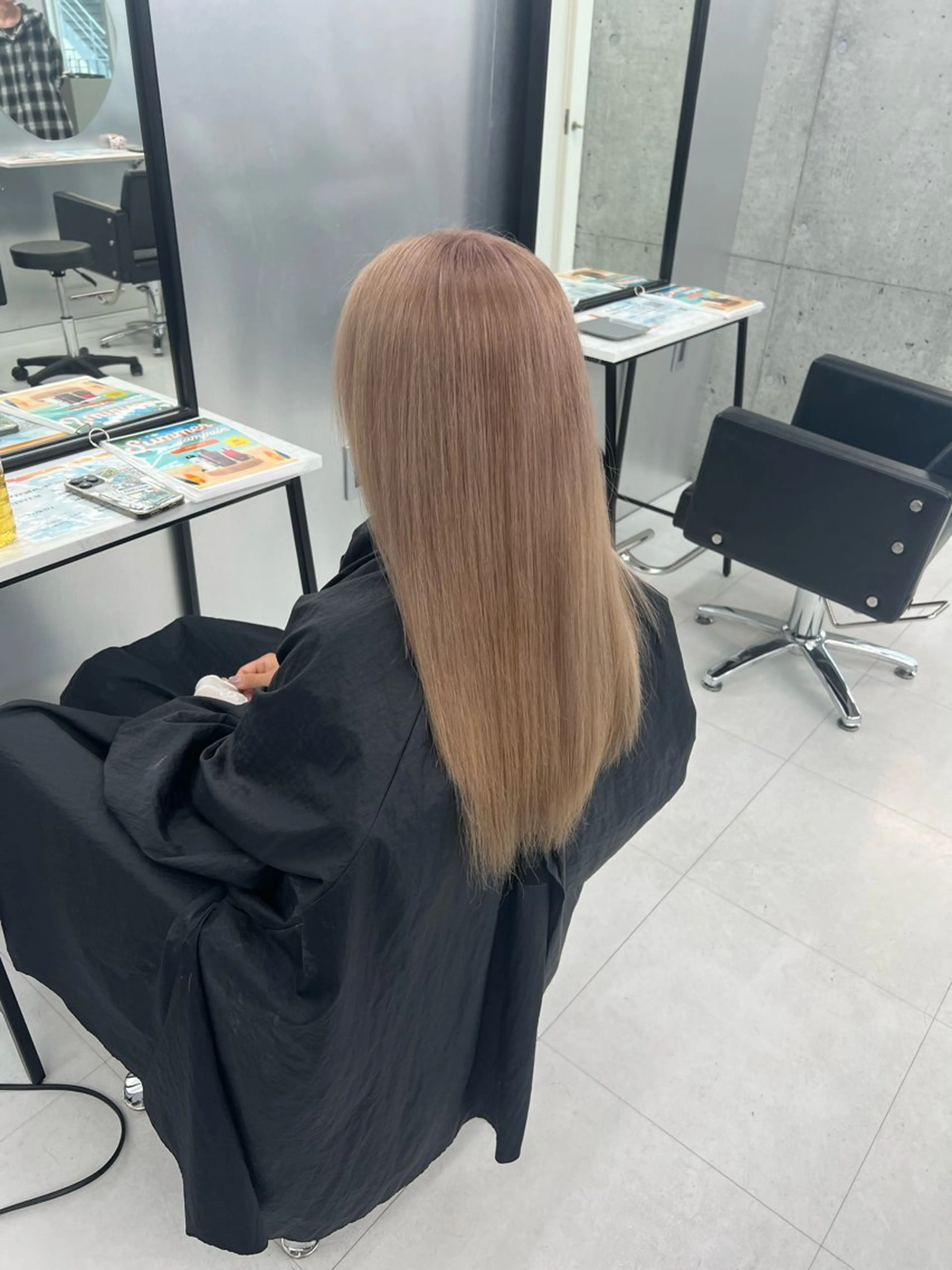 ロング カラー カット ヘアカラー トリートメント エクステ ヘアセット 👑垢抜け韓国ヘア ハッシュカット唯澄のヘアスタイル