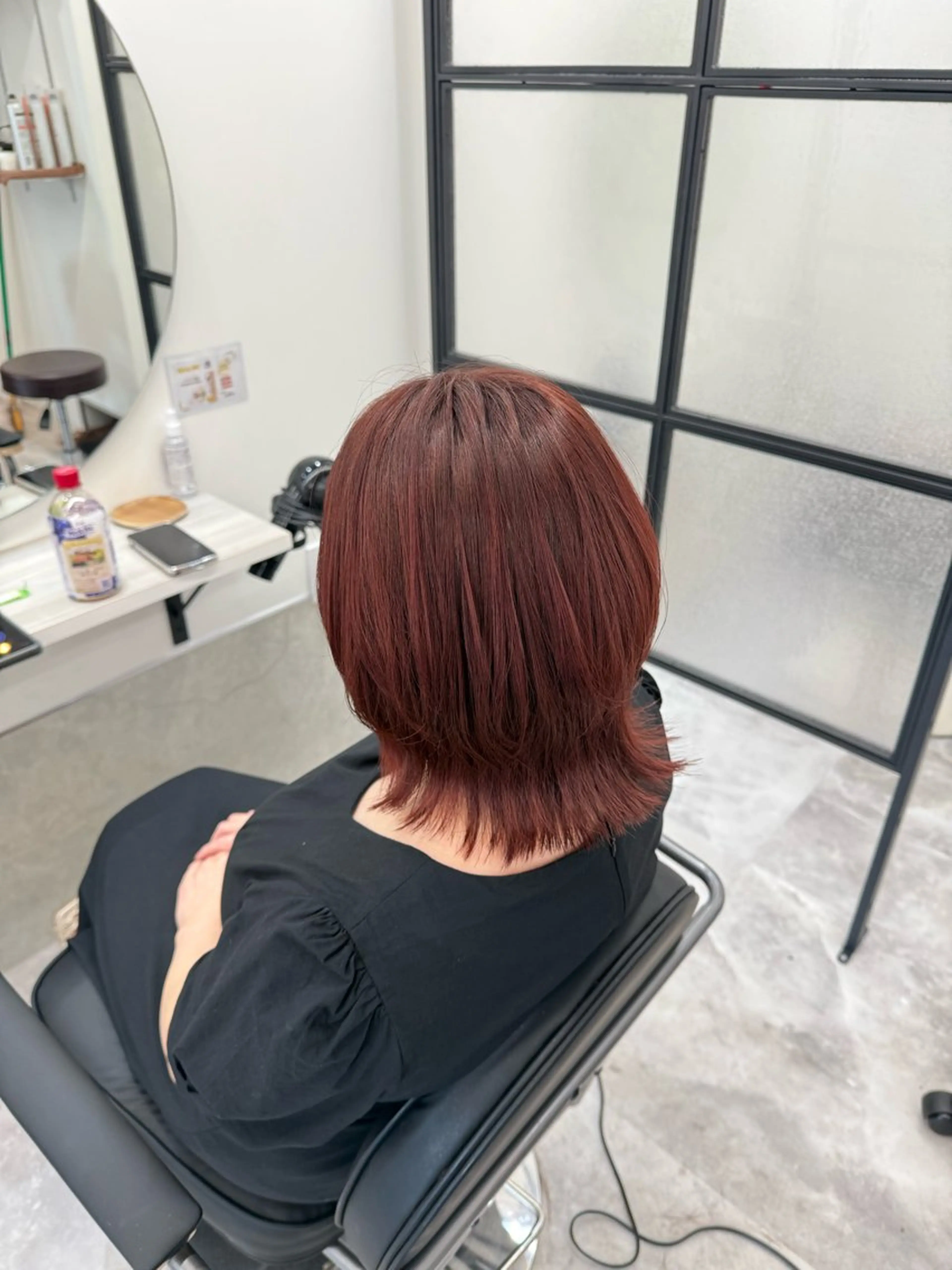 セミロング カラー レッドカラー 髪質改善 Chihiro🫧のヘアスタイル