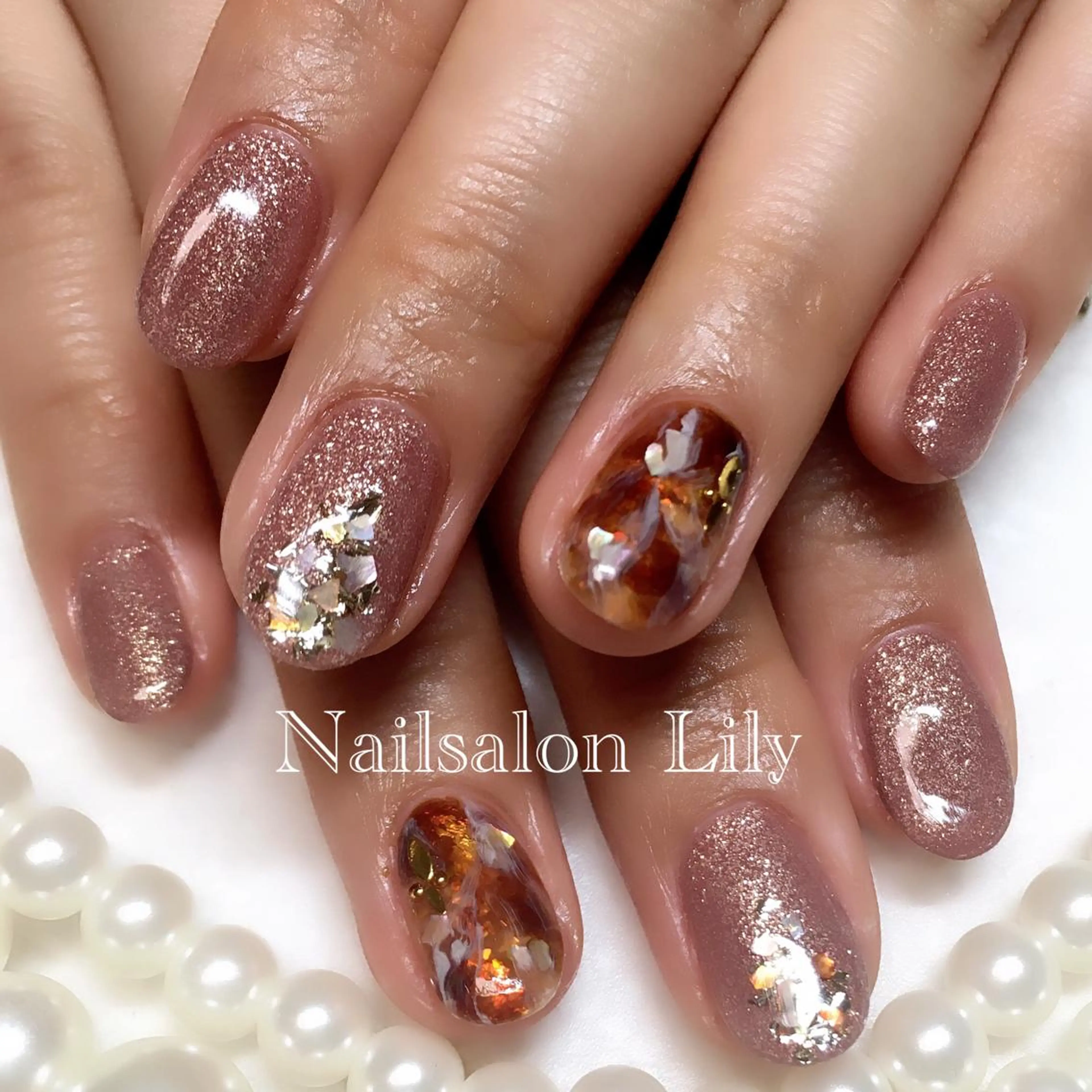 ネイル べっ甲ネイル Lily*nail 🌻Mii🌻のネイルデザイン