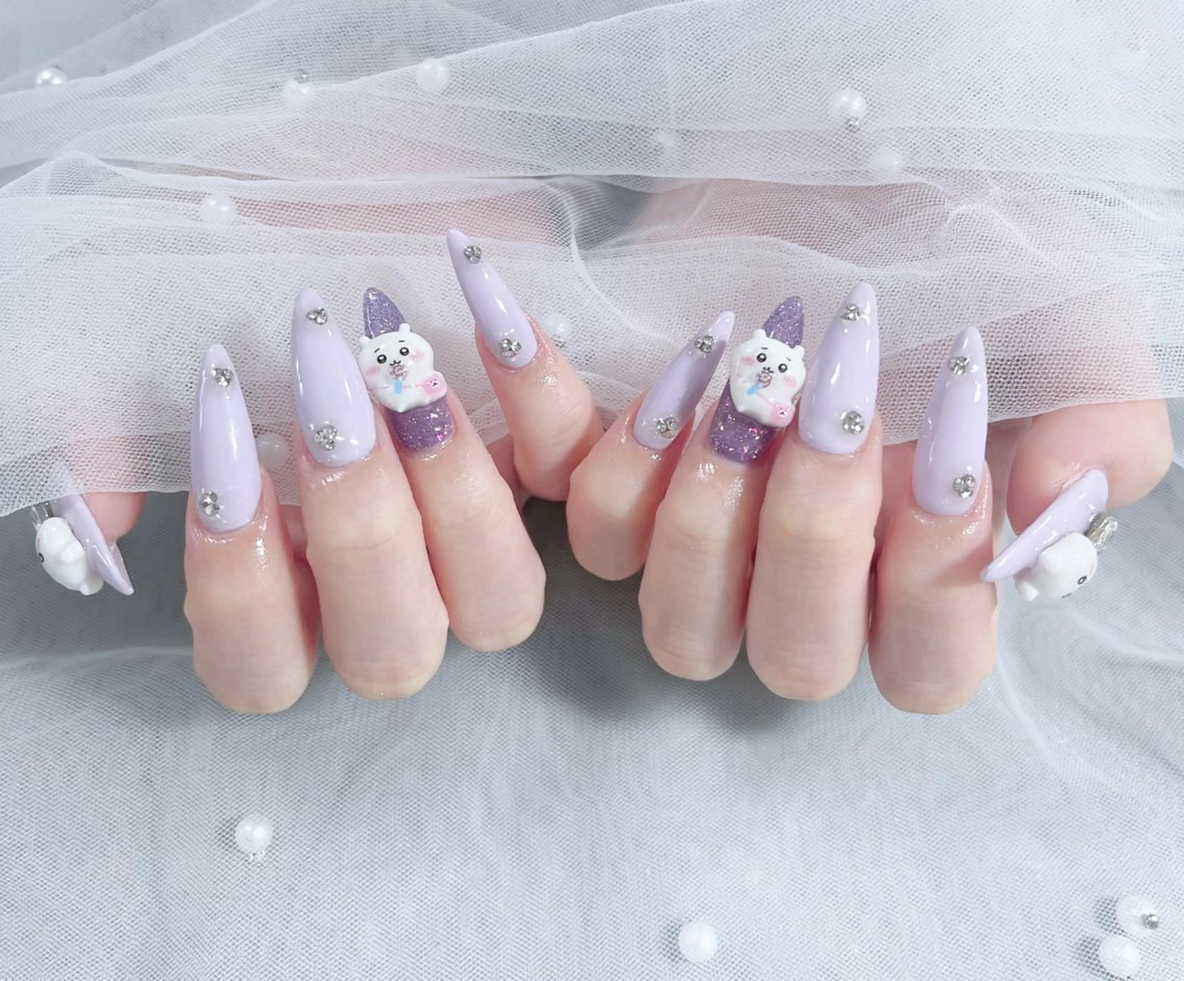 ネイル オーロラネイル クリアネイル フラッシュネイル ジェルネイル グラデーション ハンドネイル Amee Nail Salonのネイルデザイン