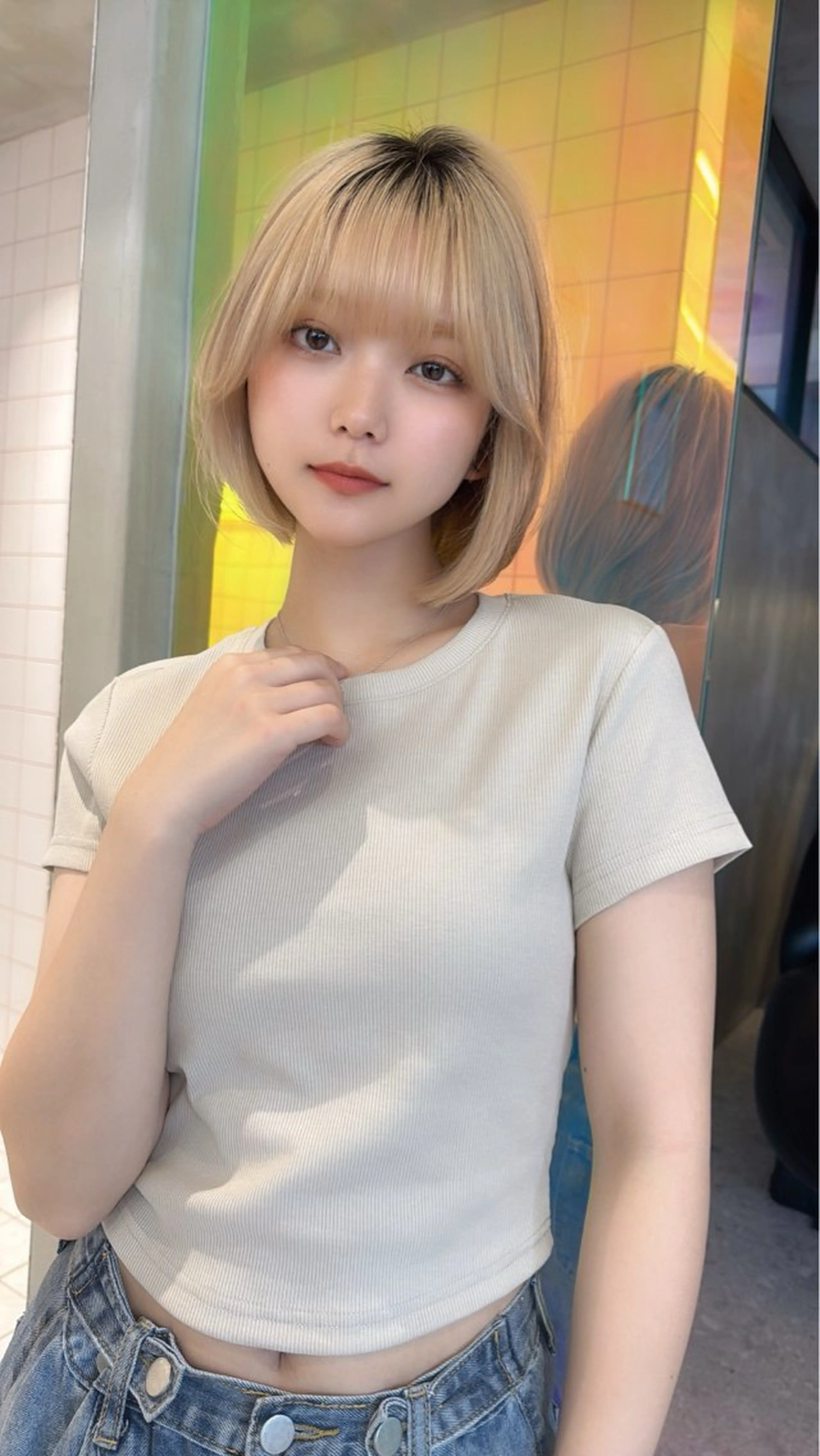 ミディアム カラー カット ヘアカラー トリートメント 🍀小川大輔🍀 ボブ/ブリーチ🥇のヘアスタイル