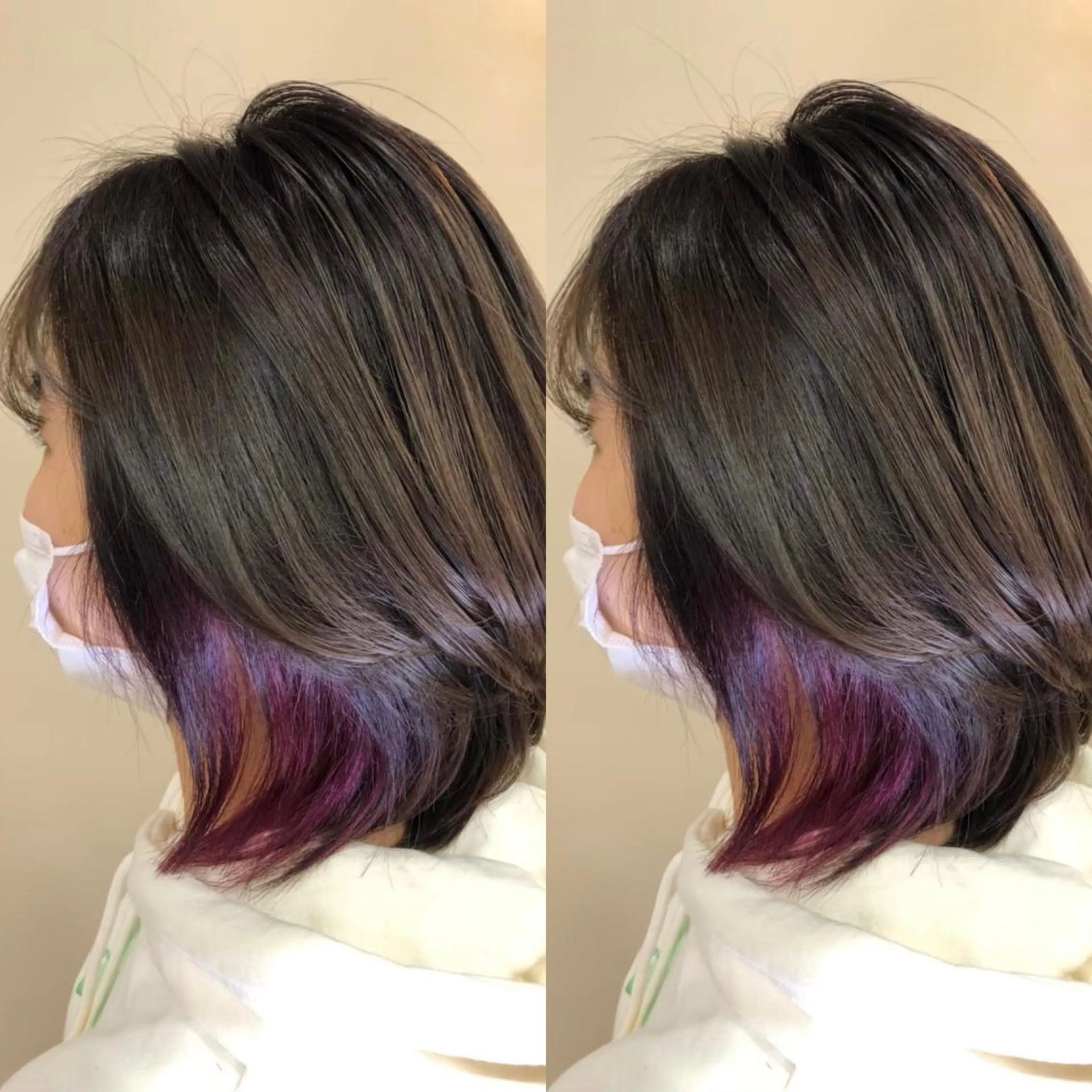 ショート カラー ブリーチ イヤリングカラー インナーカラー ピンクカラー バイオレットカラー hair studio  jyym's所属・ボーイッシュ美容師 刈り上げ/ショートのヘアスタイル