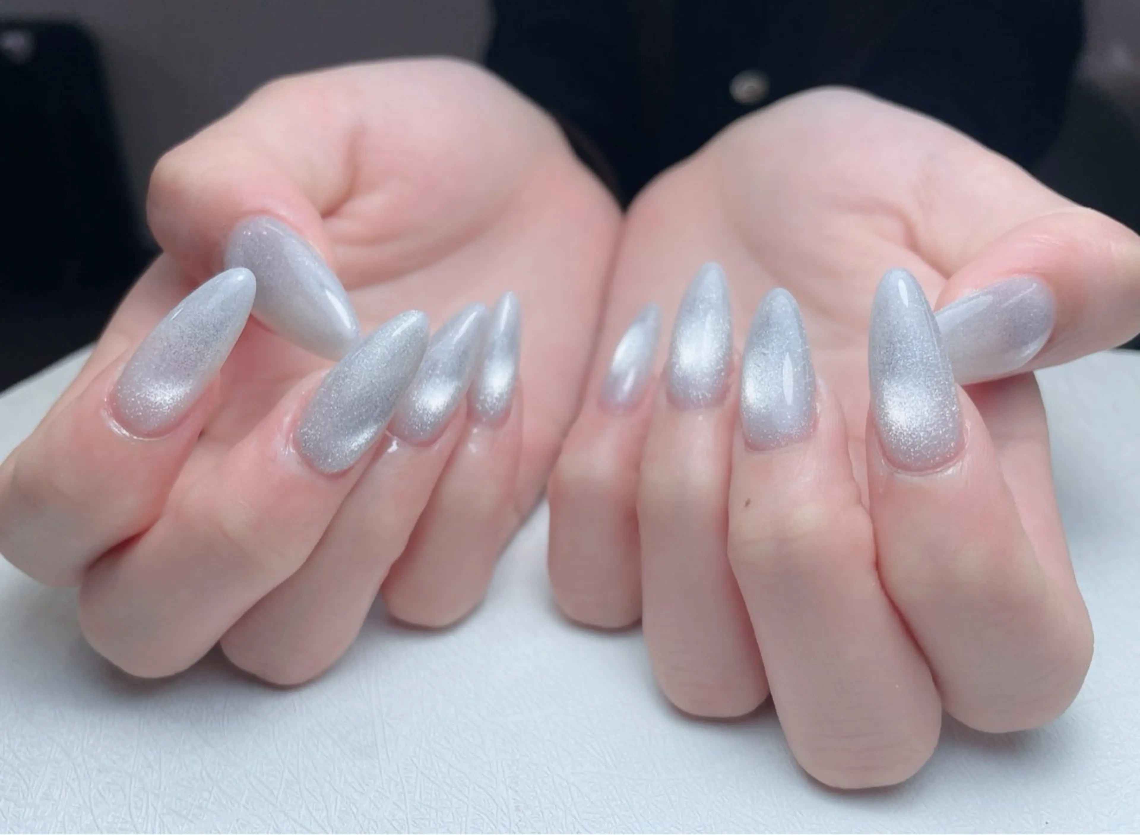 ネイル オーロラネイル 長さ出し フットネイル フレンチネイル 韓国ネイル 中野駅から2分 MEO NAILのネイルデザイン