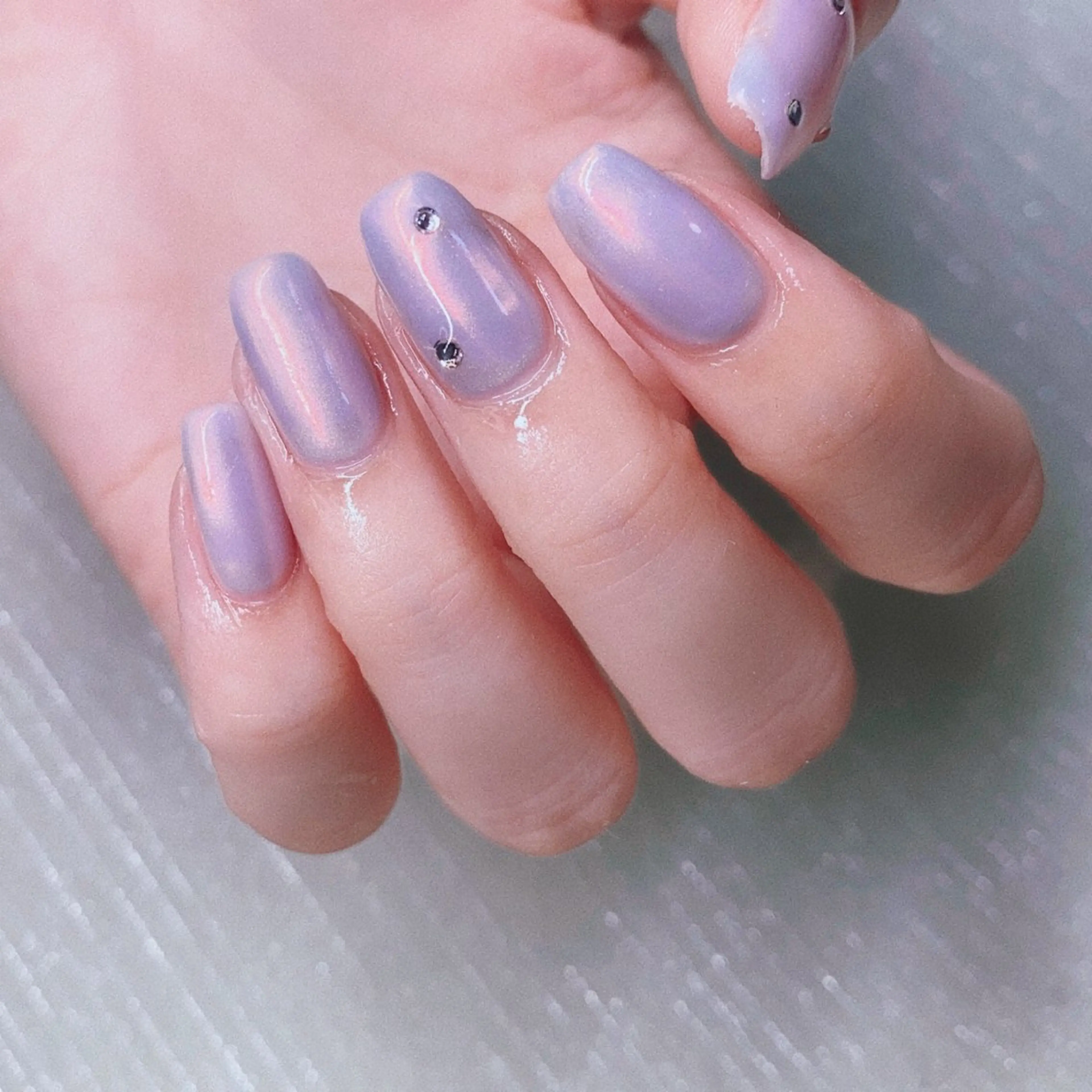 ネイル 長さ出し ストーンネイル ハンドネイル Nailist suzuのネイルデザイン