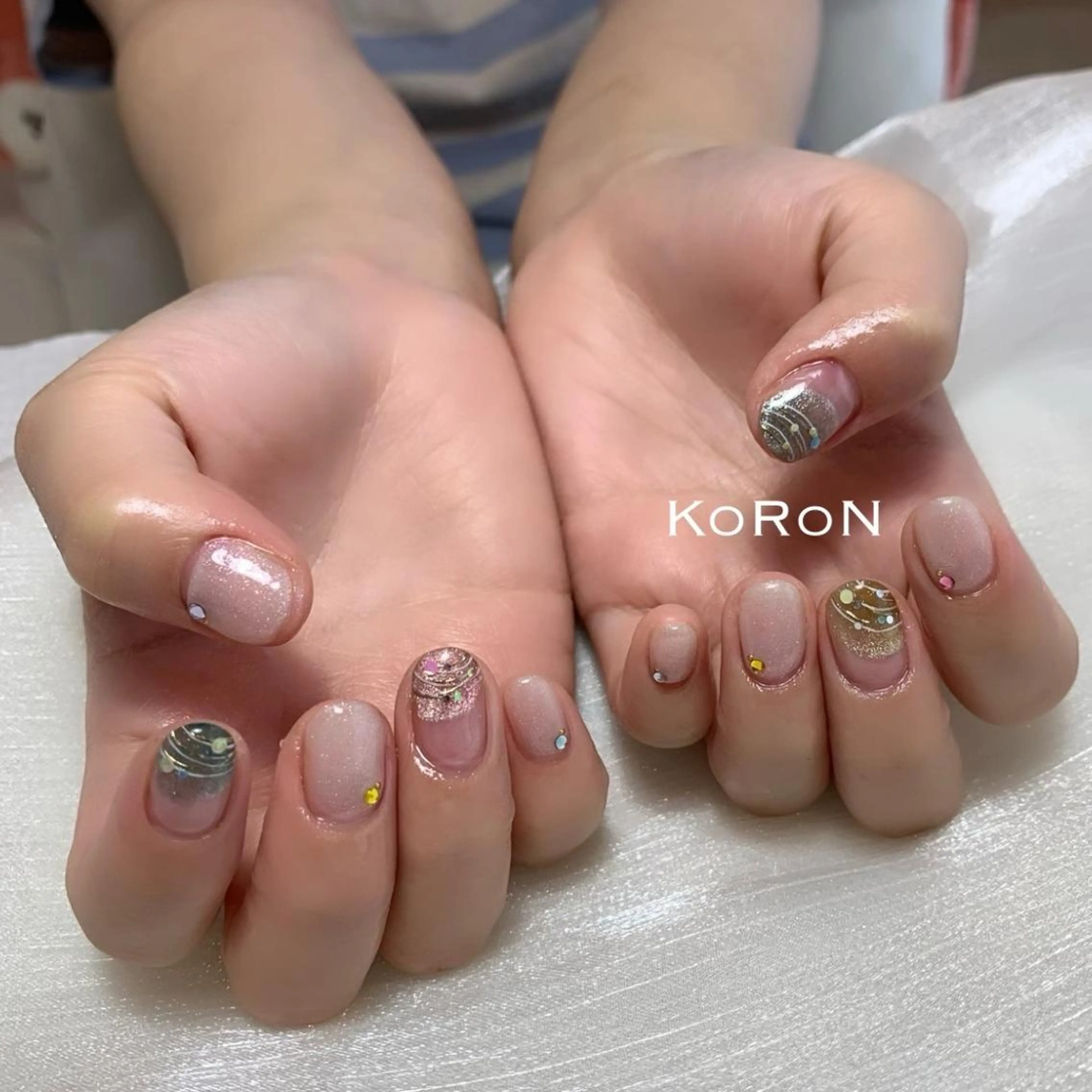 ネイル 夏ネイル ハンドネイル 自宅サロン鎌倉 KORONのネイルデザイン