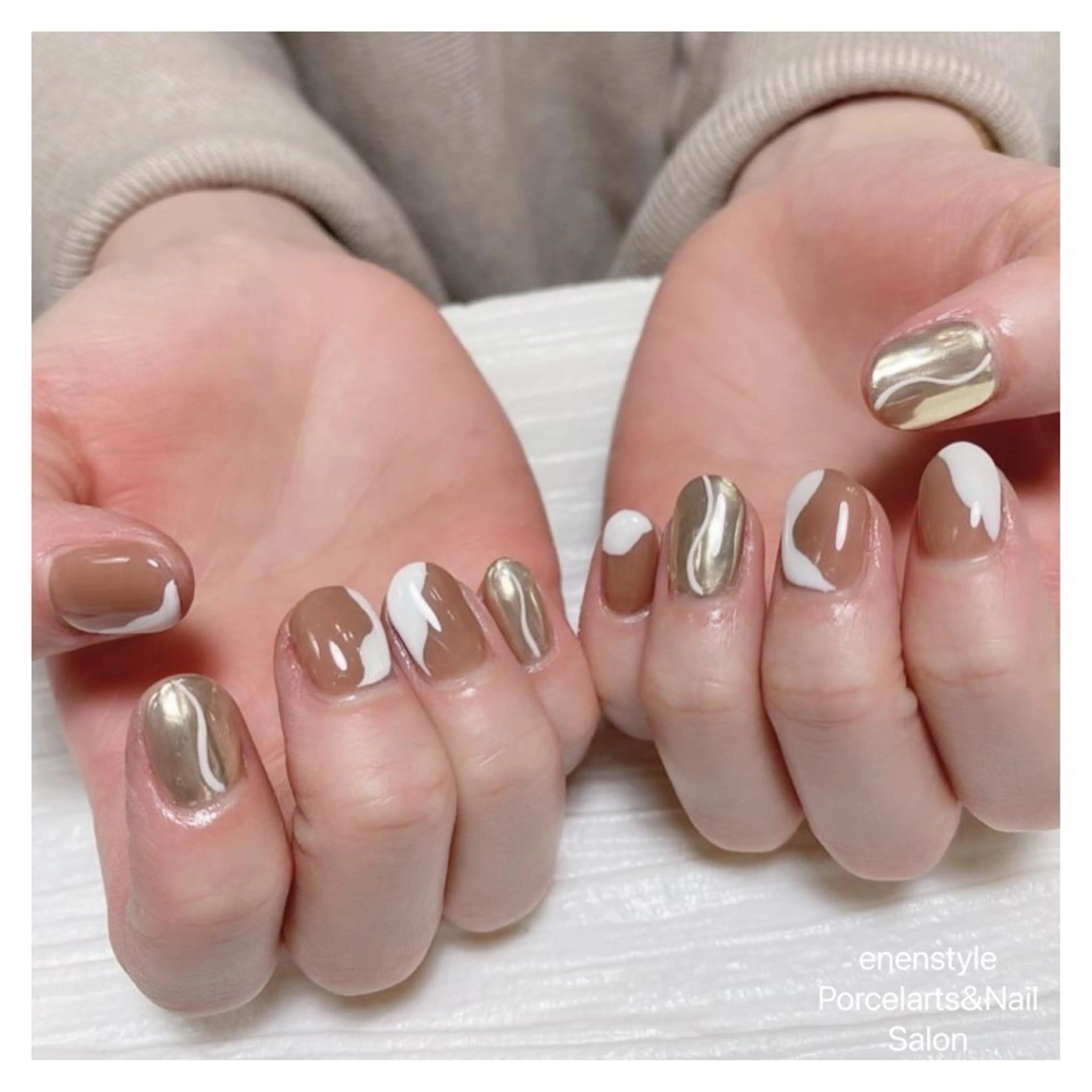 ショート ネイル ハンドネイル 👑enen style👑のネイルデザイン