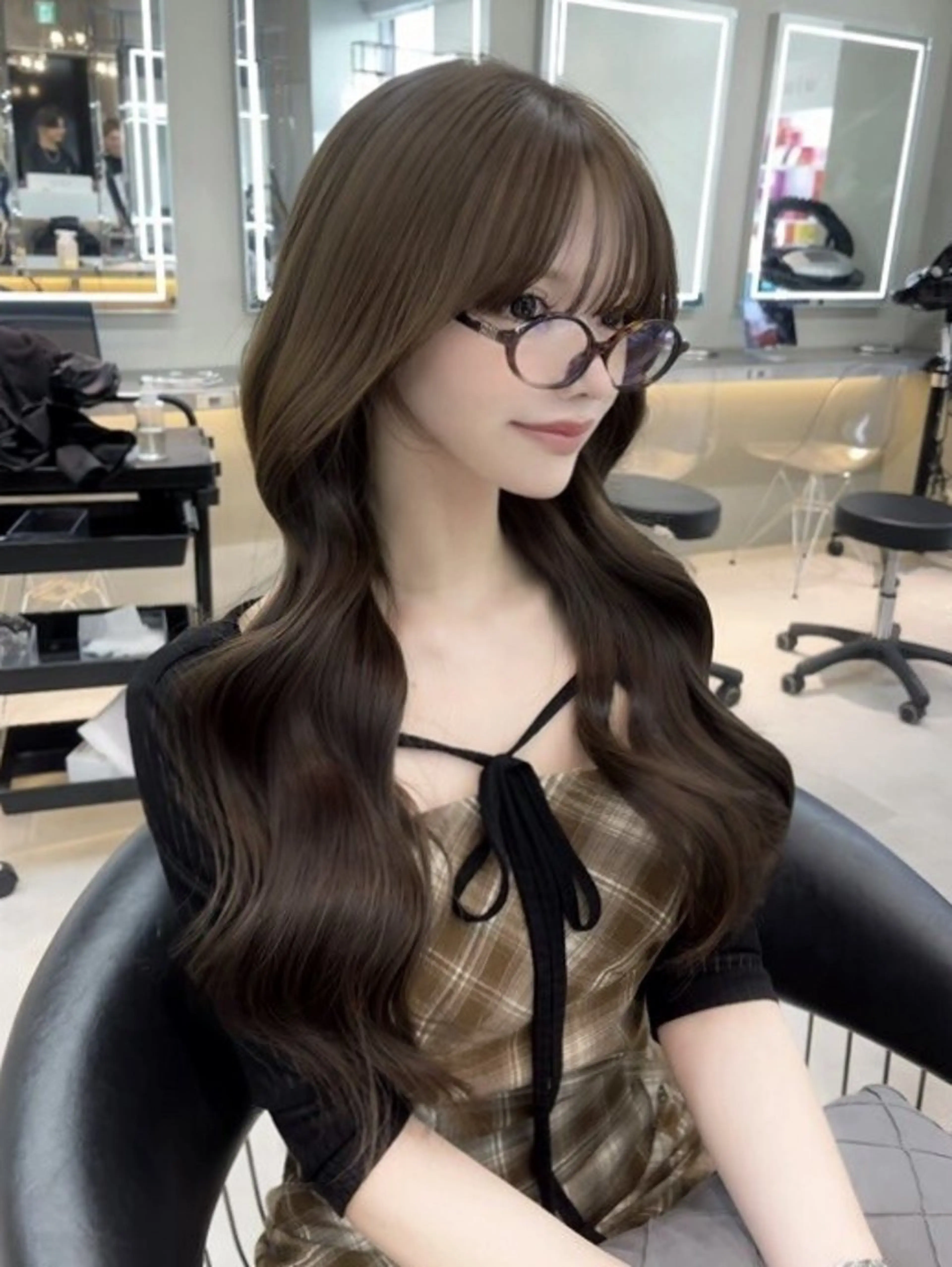 カラー セミロング カット ヘアカラー トリートメント 髪質改善/韓国ヘア /透明感カラー🧸のヘアスタイル