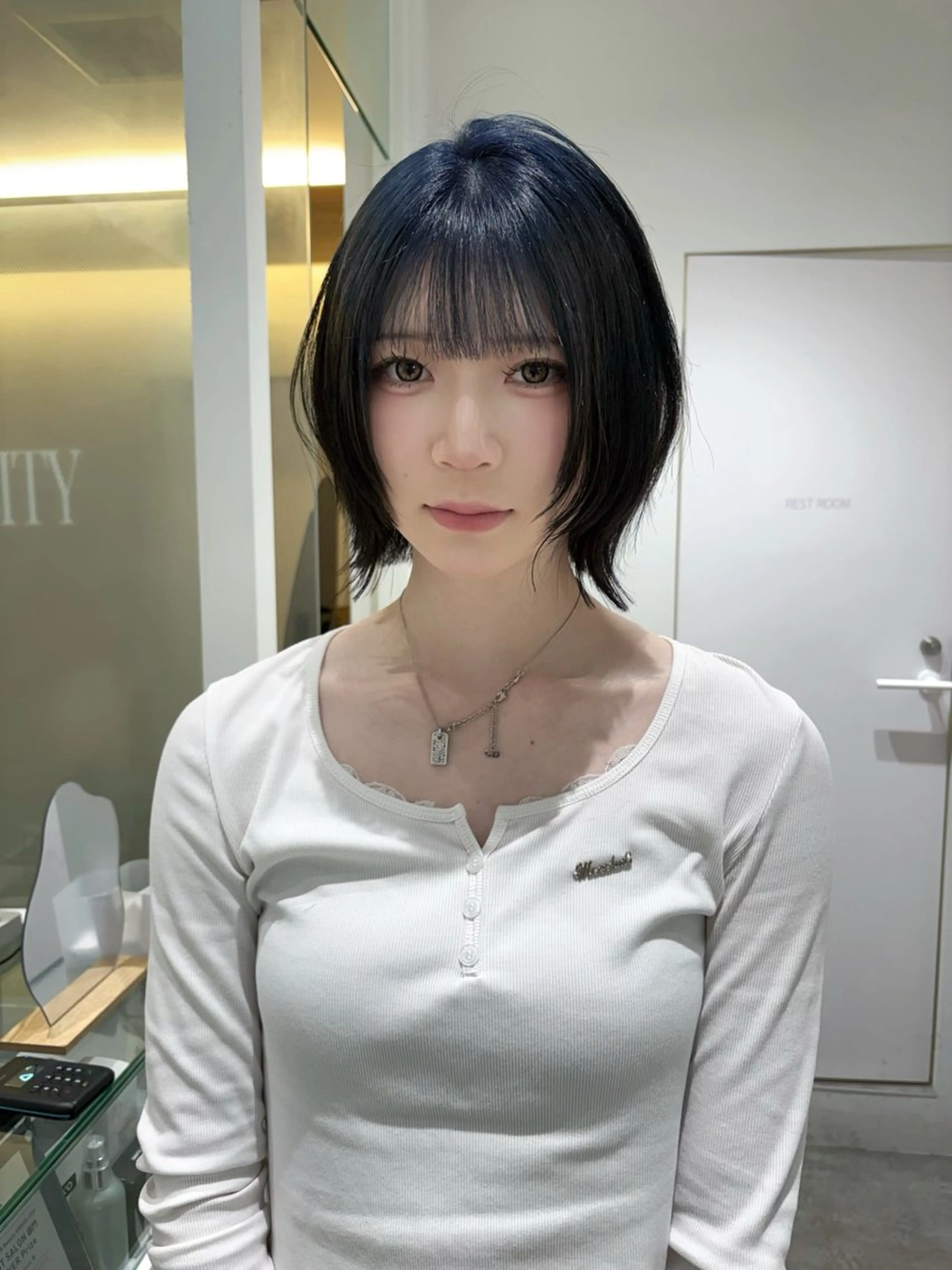 ミディアム カラー カット ヘアカラー 🎀優姫 🎀  韓国レイヤーのヘアスタイル